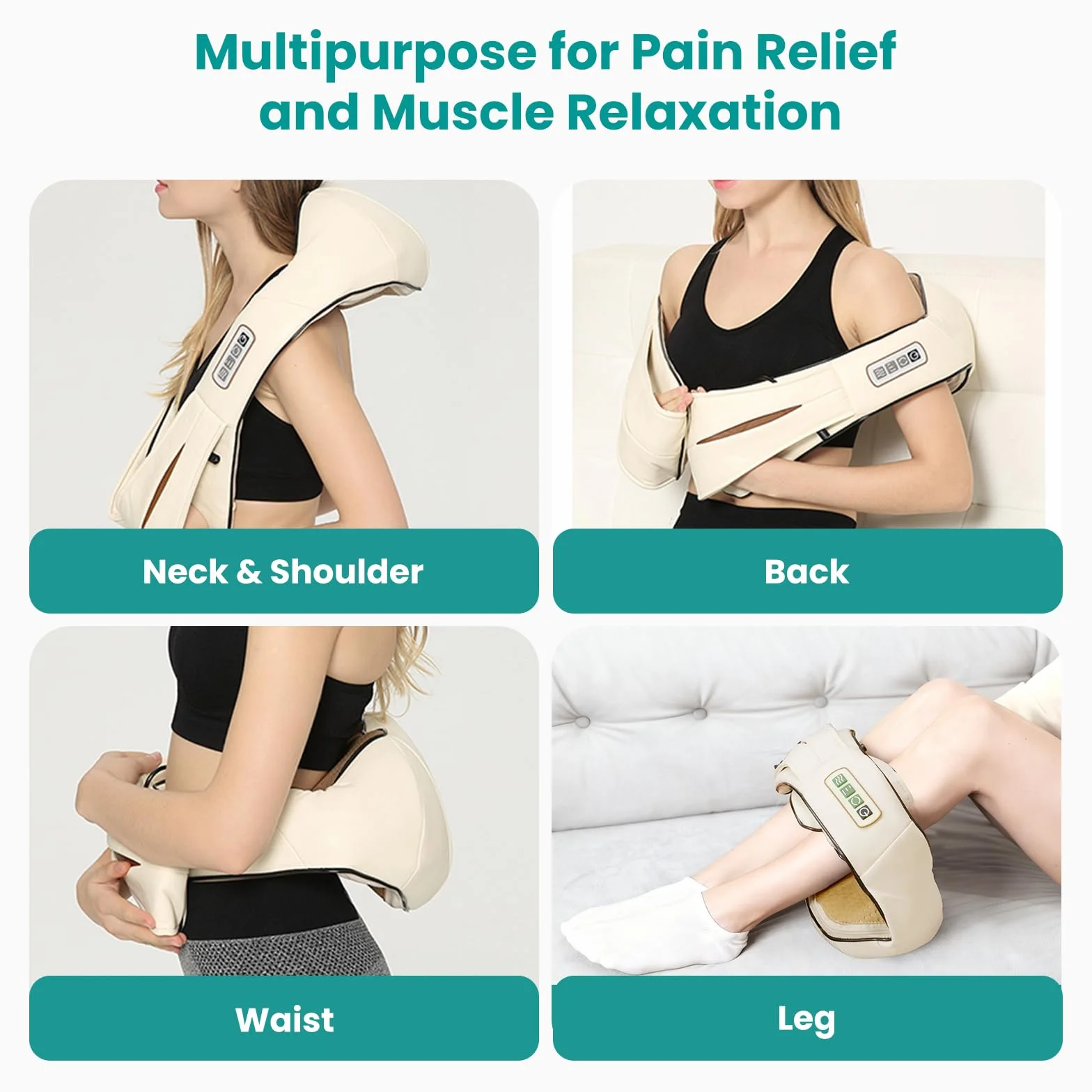 Nekteck Shiatsu poduszka do masażu z ogrzewaniem, szyi, ramion, pleców