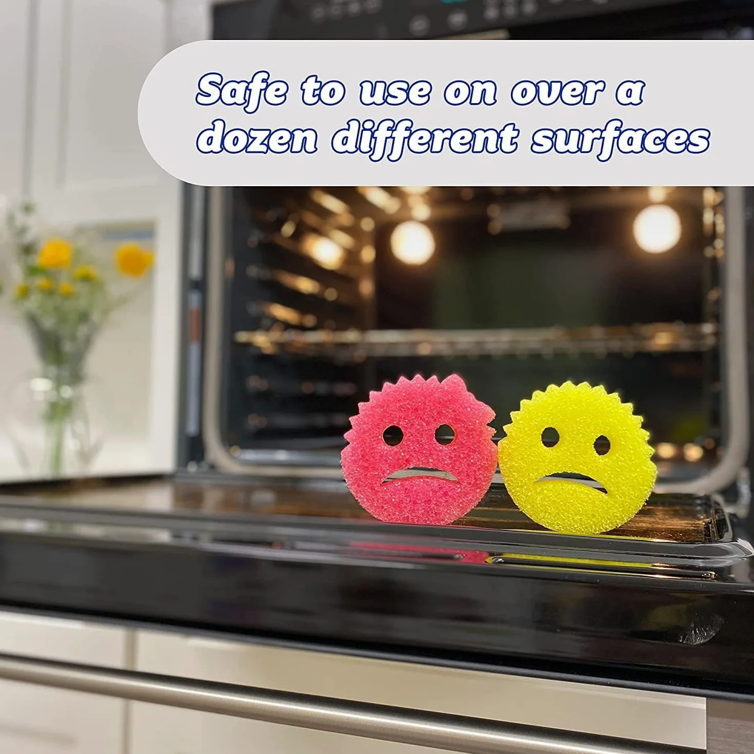 Scrub Daddy & Scrub Mommy Cranky Couple, Smiley Face Gąbki do czyszczenia i mycia naczyń, opakowanie 2 szt