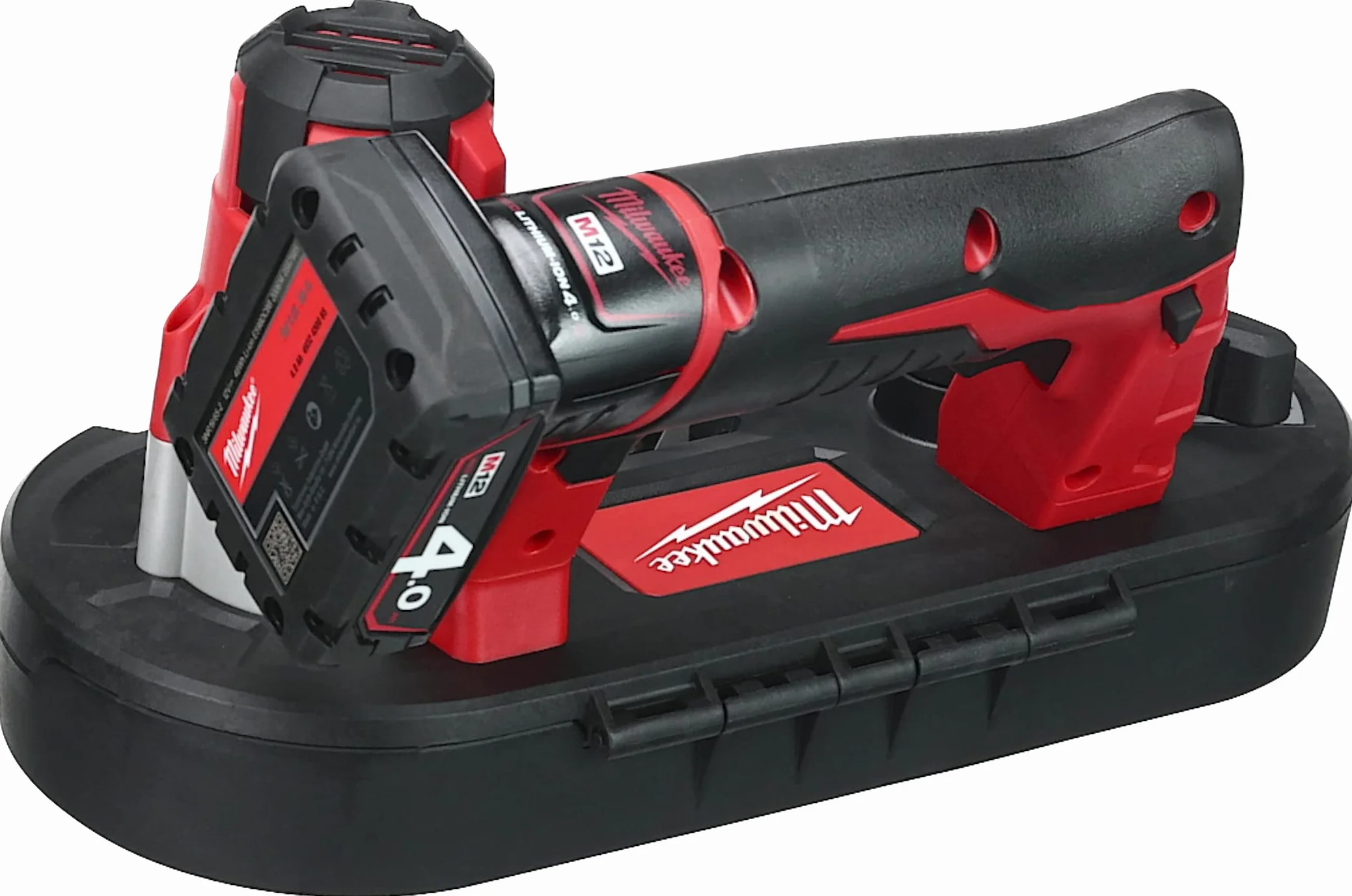 Milwaukee M12BS-402C M12 akumulatorowa piła taśmowa z 2 bateriami litowo-jonowymi 4,0 Ah/ładowarką BMC