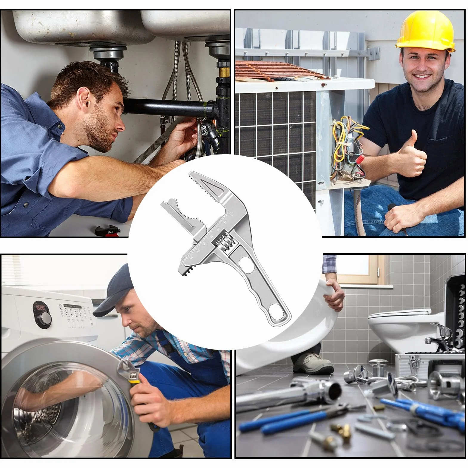 Klucz umywalkowy, regulowany 0,5-7 cm, szczypce sanitarne, narzędzia robocze do rur elektrycznych, do samochodu, hydrantu, prysznica, zaworu odpływowego, kranu, do naprawy rowerów