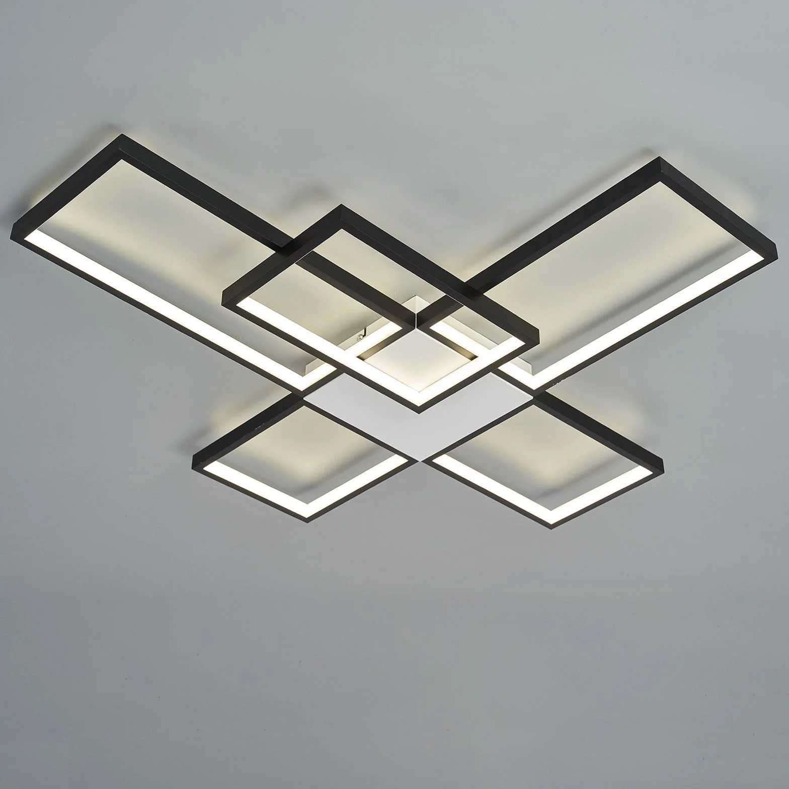 Kwadratowe wzory aluminiowe Oświetlenie Sufitowe LED, Możliwość Przyciemniania podtynkowy żyrandol sufitowy z pilotem do Salonu Jadalnia Sypialnia Kuchnia