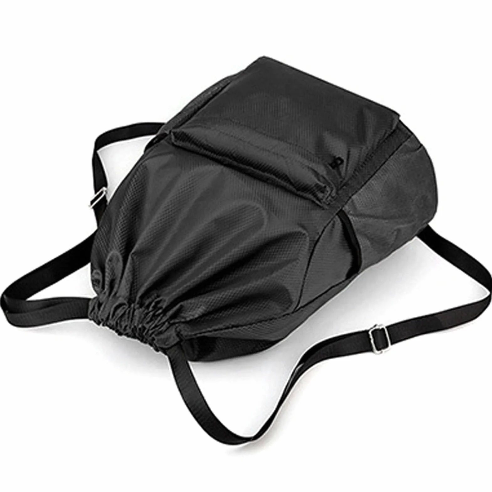 Sonew Worek ze sznurkiem, worek ze sznurkiem, wodoszczelny, mini torba sportowa Oxford, do treningu na świeżym powietrzu, fitnessu (czarna), czarny, sport