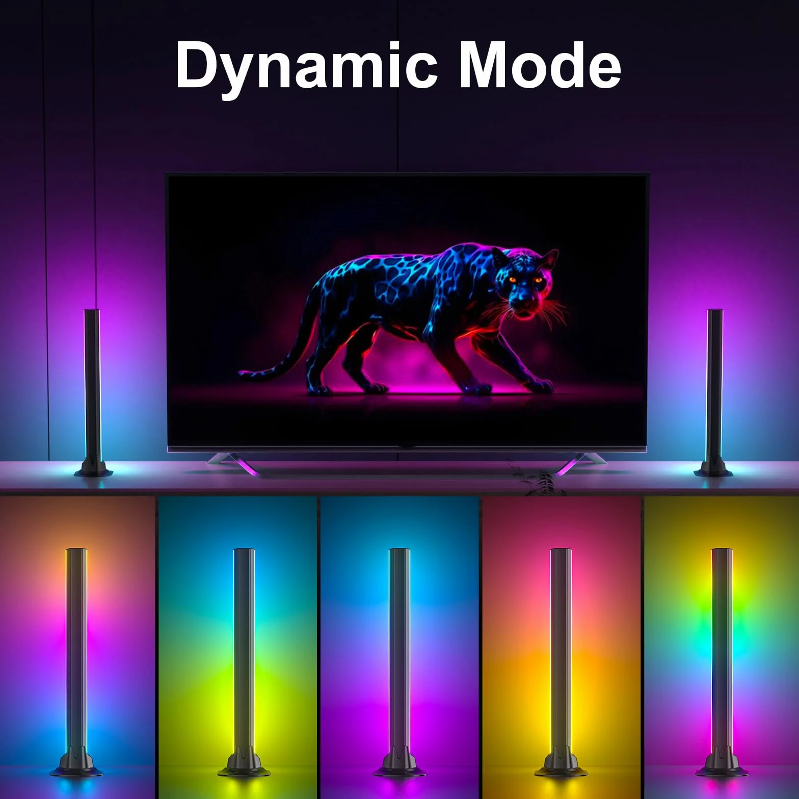 32CM Listwy Światła LED, Oświetlenie do Gier z Synchronizacją Muzyki, Oświetlenie Ambientowe, Podświetlenie TV do Komputera, Gier, Dekoracji Pomieszczeń USB 5V