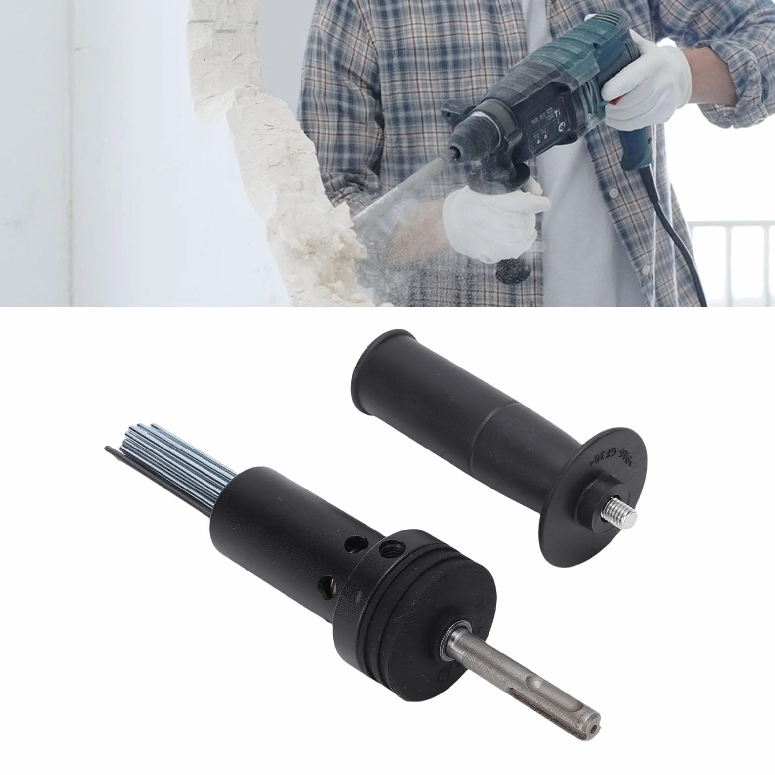 Ejoyous Elektryczny Adapter do Skalera Igłowego, Stalowy trzpień Okrągły, Dwuwgłębieniowy, Dwuszczelinowy, Elektryczny Młotek Nasadka do Skalowania Igłowego Usuwania Rdzy, Dłut