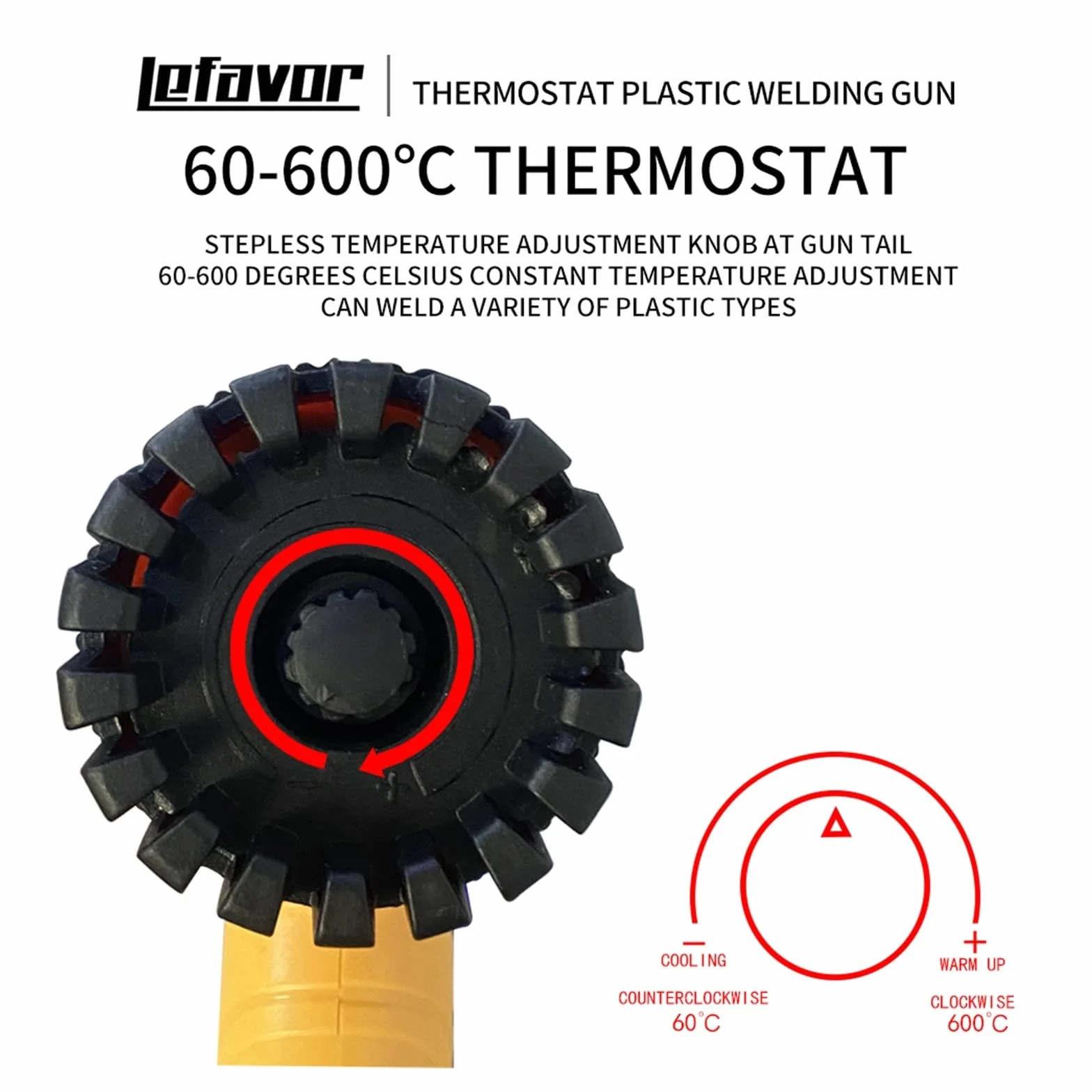 Pistolet termiczny 750W Hot wiatrówka, opalarka regulowana temperatura 100-600 stopni pistolet spawalniczy Auto rura z tworzywa sztucznego narzędzie do naprawy spawania (Color : Q-750 set 2, Size :