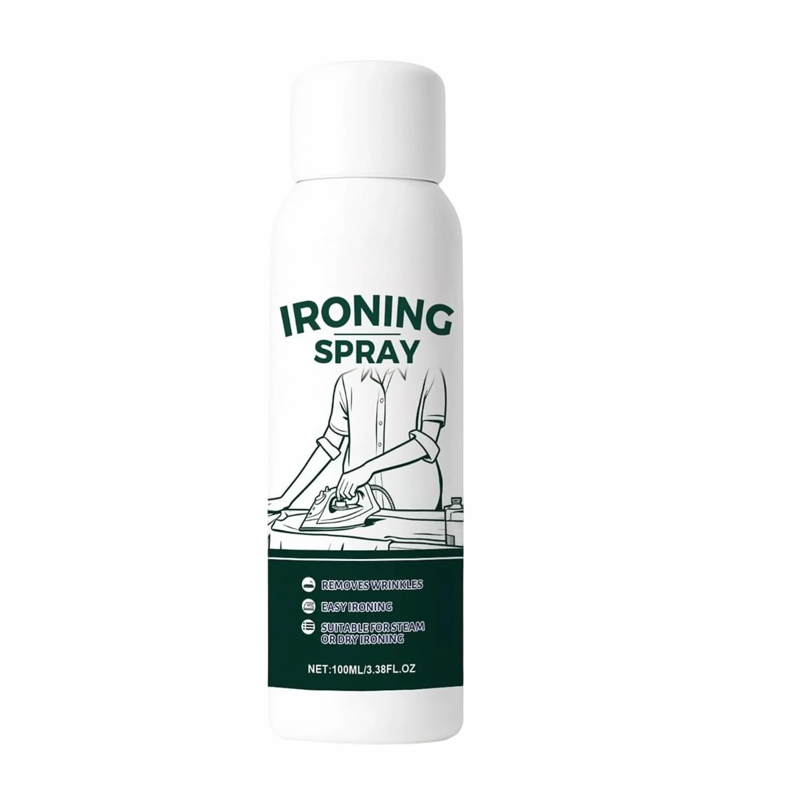Fabric Iron Starch Spray do ubrań - 100 ml Travel Size | Heavy Hold Remover for Cotton Wool Linen Polyester Silk, Refresh and Protect Garments and Bed Sheets