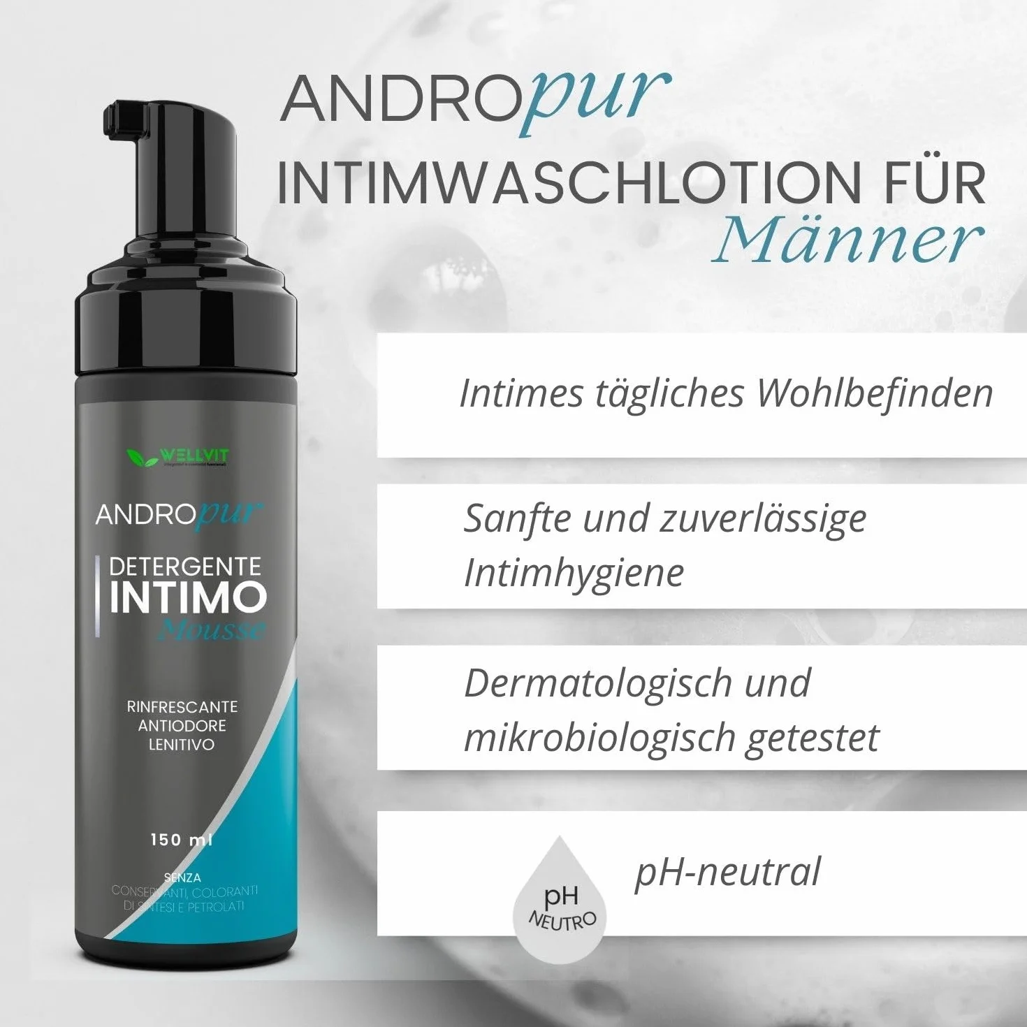 ANDROPUR mydło higieny intymnej dla mężczyzn o neutralnym pH, antybakteryjne, naturalne składniki