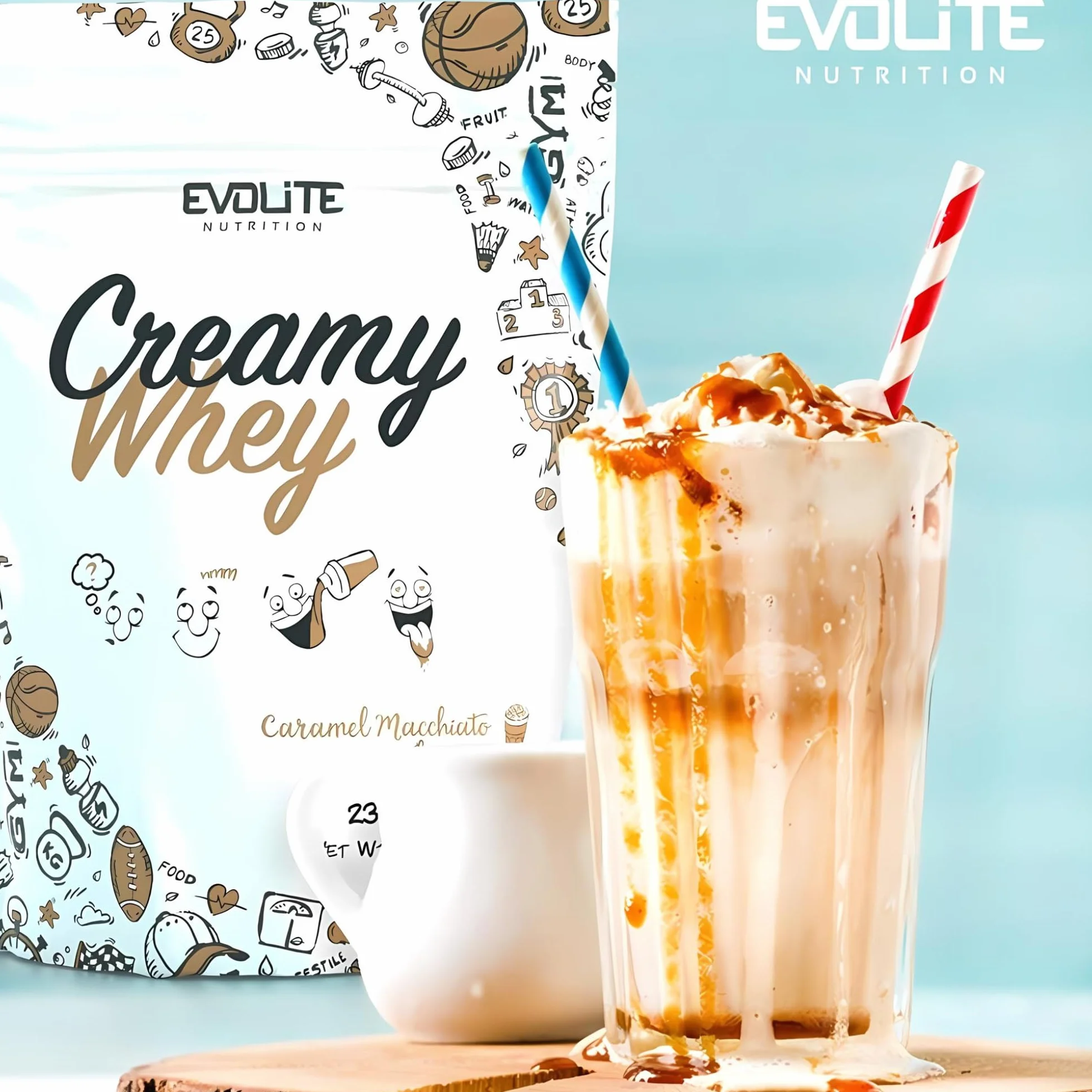 Evolite Whey Protein Powder 700 g - Serwatka z maślanką - 23 g białka