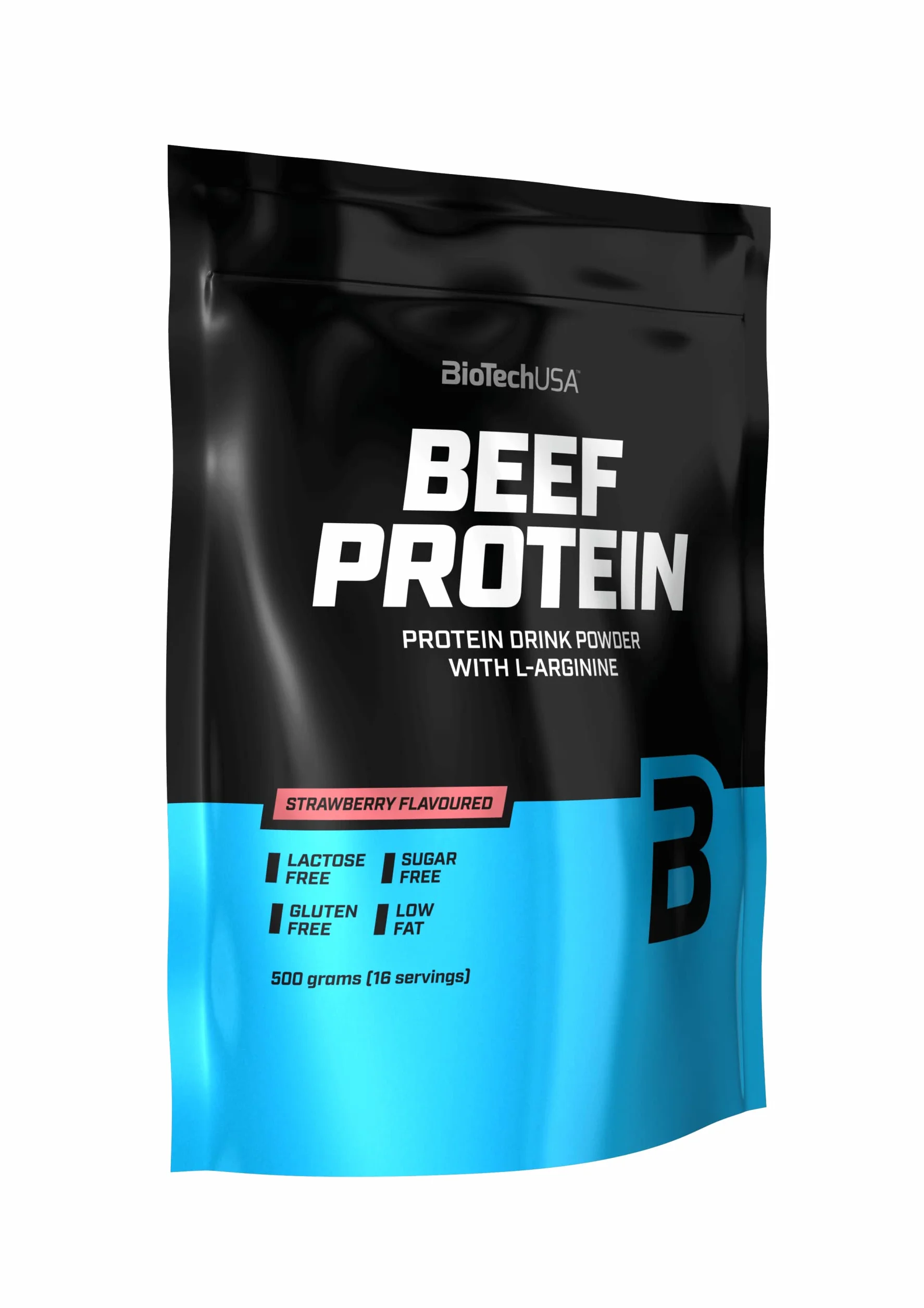 BioTechUSA Beef Protein 87% Hydrolysed Protein Peptide Formula 500 g Truskawkowy