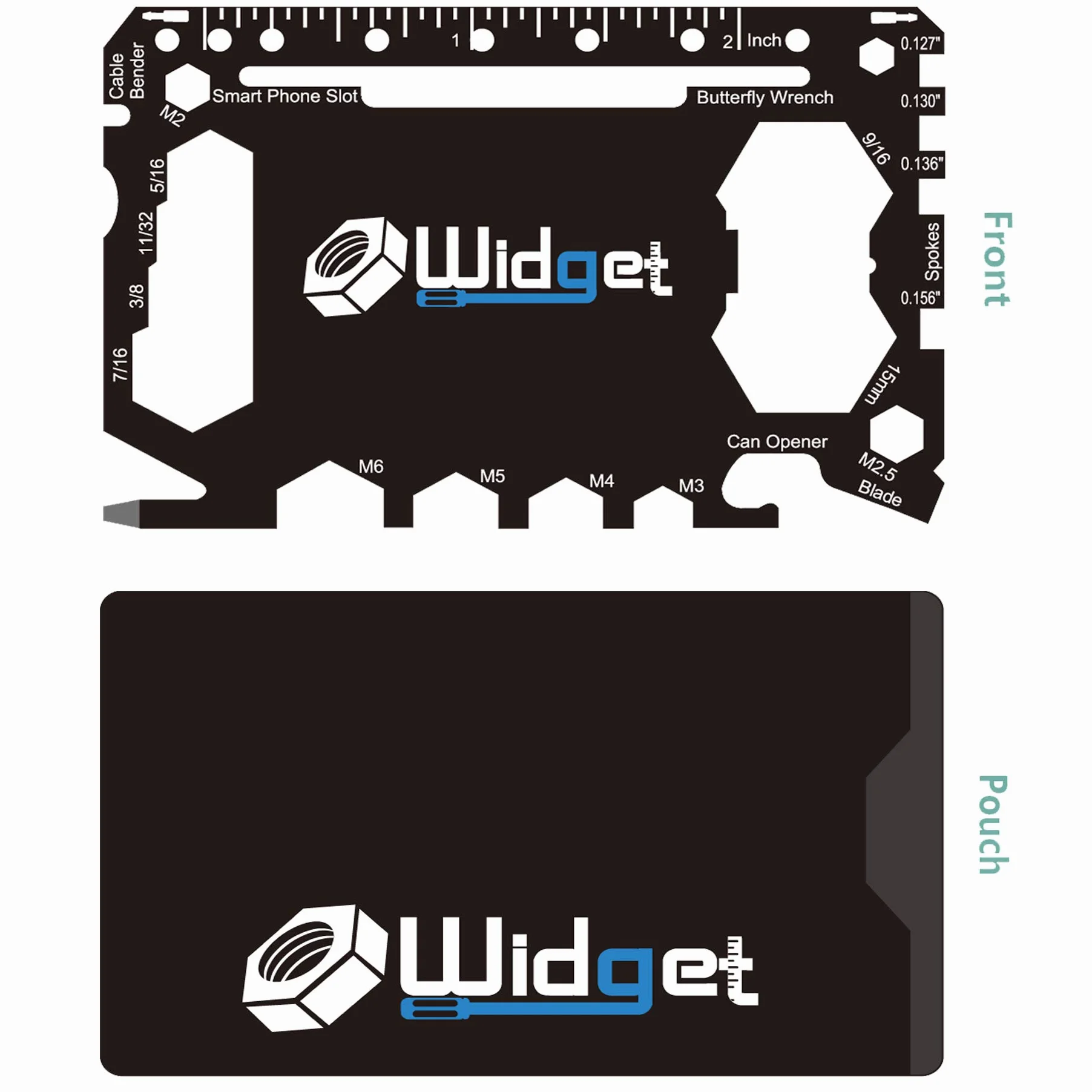 Multi Purpose Survival Pocket Tool - 43 in 1 - Credit Card Wallet Size Multitool (Black)