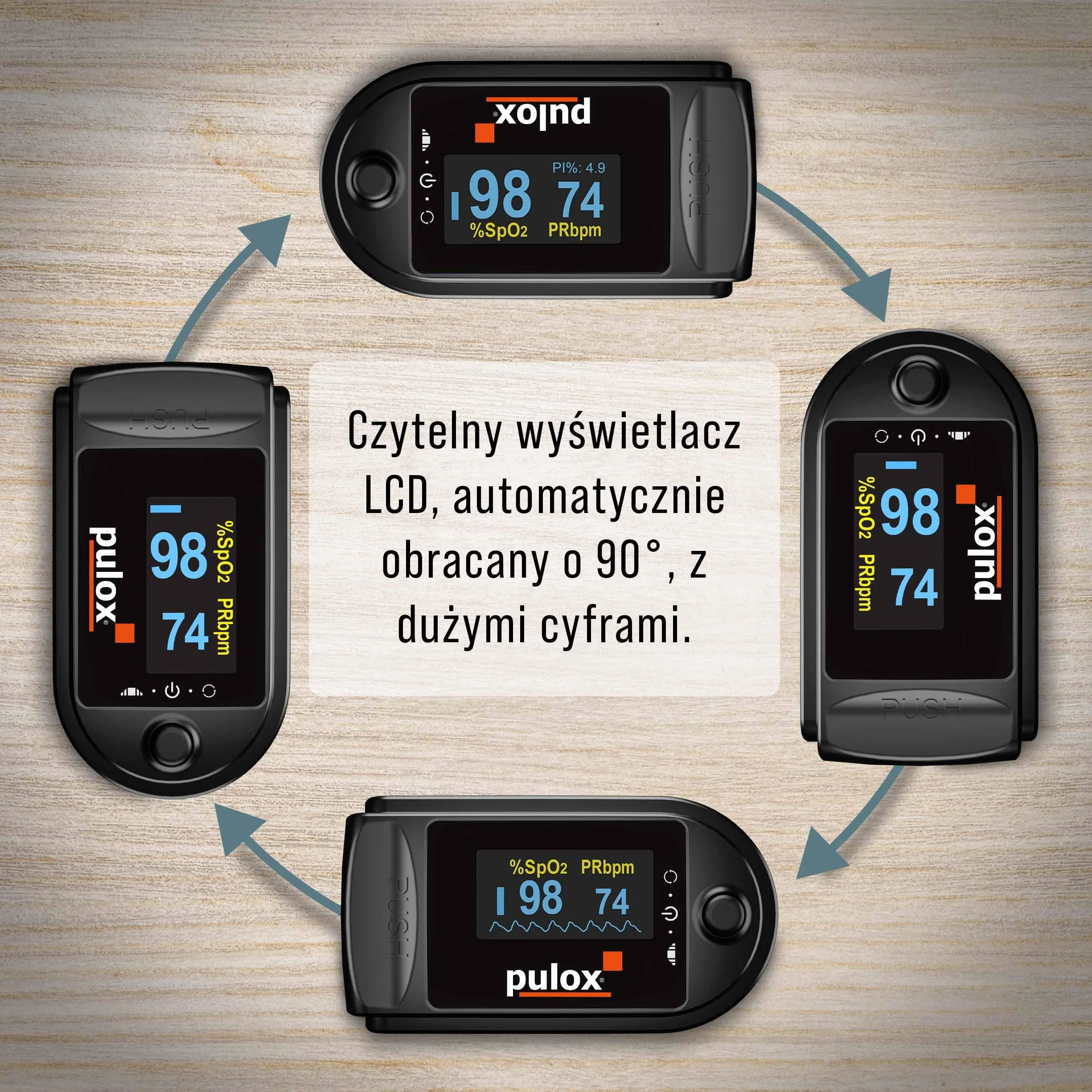 Pulsoksymetr PULOX PO-200 z wyświetlaczem OLED * Kolor: czarny * PZN:3314928