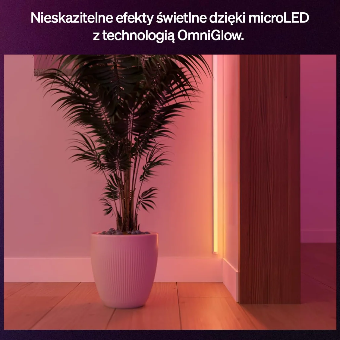 Philips Hue OmniGlow 3-metrowa taśma LED mikro LED, 2700 lm, żywe kolory i atmosfera, elastyczne oświetlenie wewnętrzne, jednolite światło, możliwość cięcia, sterowanie za pomocą aplikacji i głosem