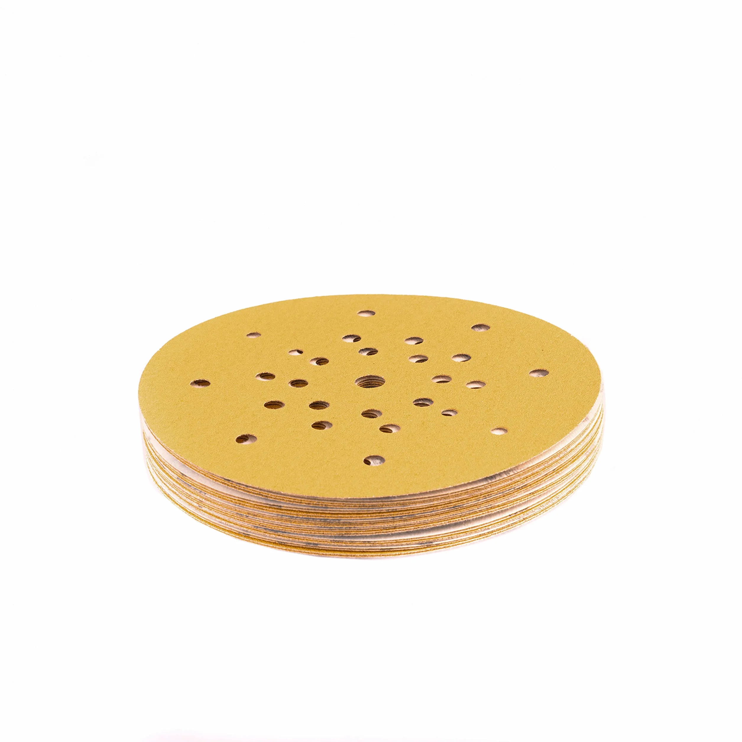 Mirka tarcze szlifierskie Gold 225 mm 27 otworów rzep P150 25 szt | Uniwersalne tarcze szlifierskie Mirka do szlifowania tynków szpachli drewna lakierów ziarno P150 25 sztuk rzep