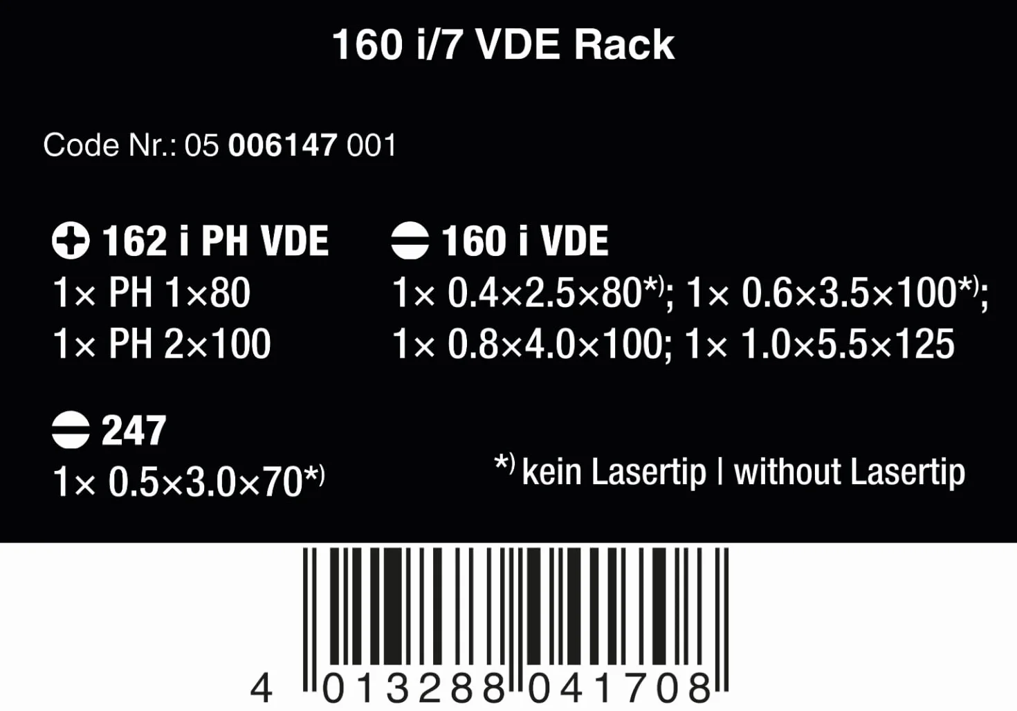 Wera 160 I/7 Rack Zestaw Wkrętaków, 6 sztuk, Czerwony/Żółty