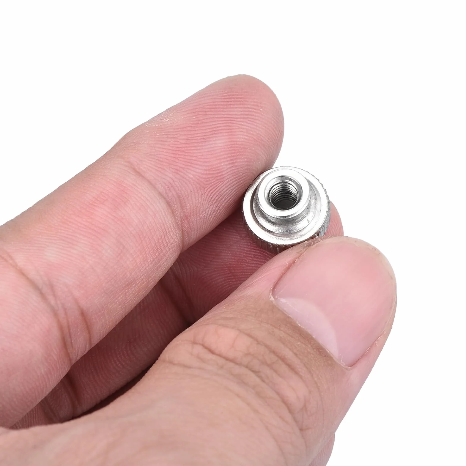QUARKZMAN Nakrętki radełkowane, 30 sztuk, M4 x 12 x 8 mm, ze stali węglowej, nakrętki radełkowane, regulowane, okrągłe nakrętki uchwytowe, nakrętki mocujące do części drukarki 3D, srebrne