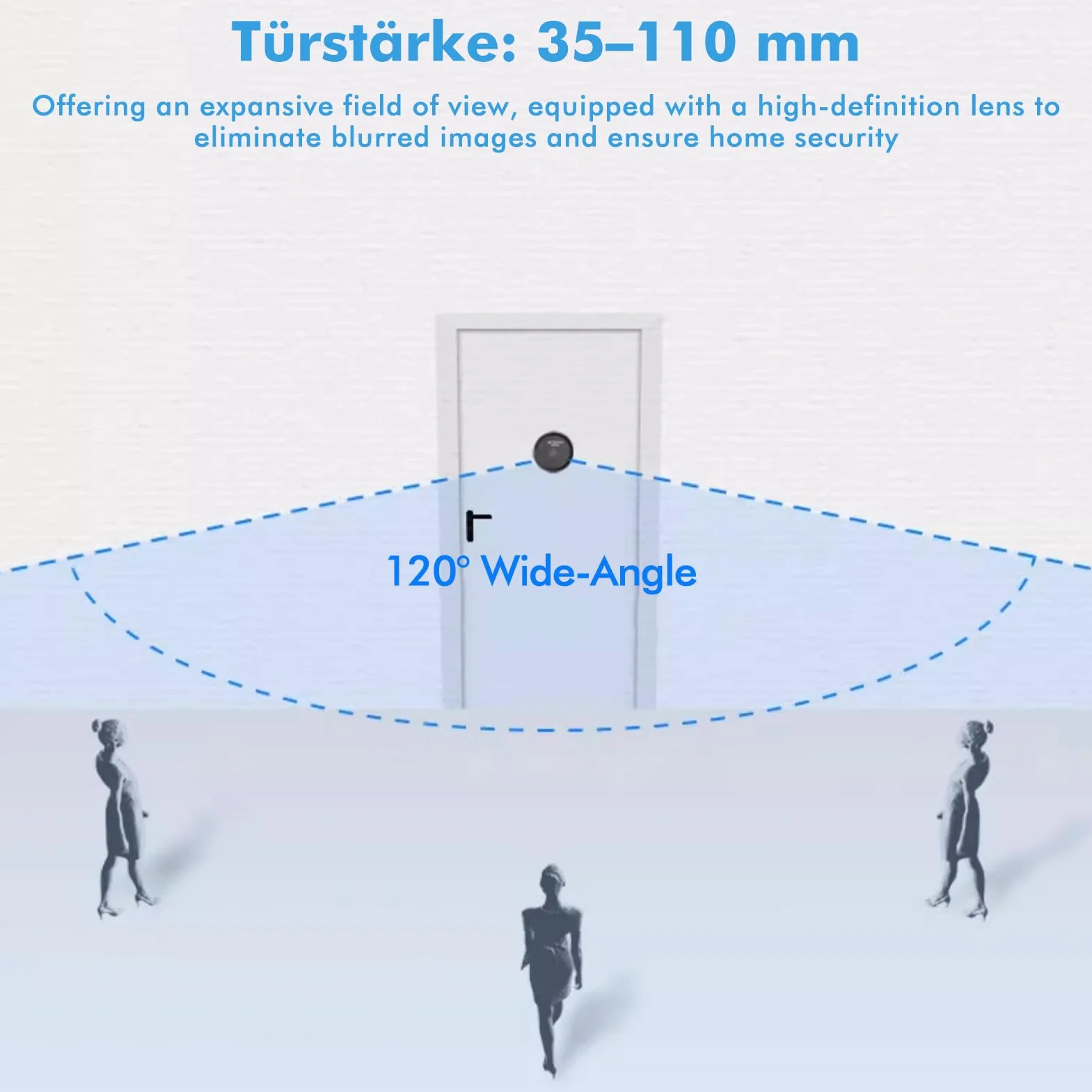 Inteligentny wizjer do drzwi 2,4 cala z kamerą i dzwonkiem, szeroki kąt 120°, noktowizor IR, HD 0,3 MP, pamięć 32 GB