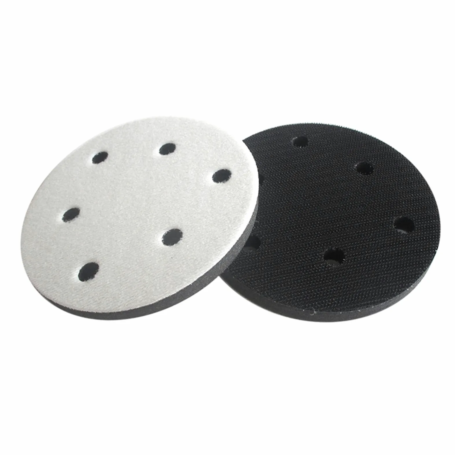Pad polerski 5-calowy 6-otworowy 125 mm miękki podkładka z interfejsu i pętli miękkiej pętli piankowej do tłumienia i ochrony podkładki szlifierskiej (5 opakowań)