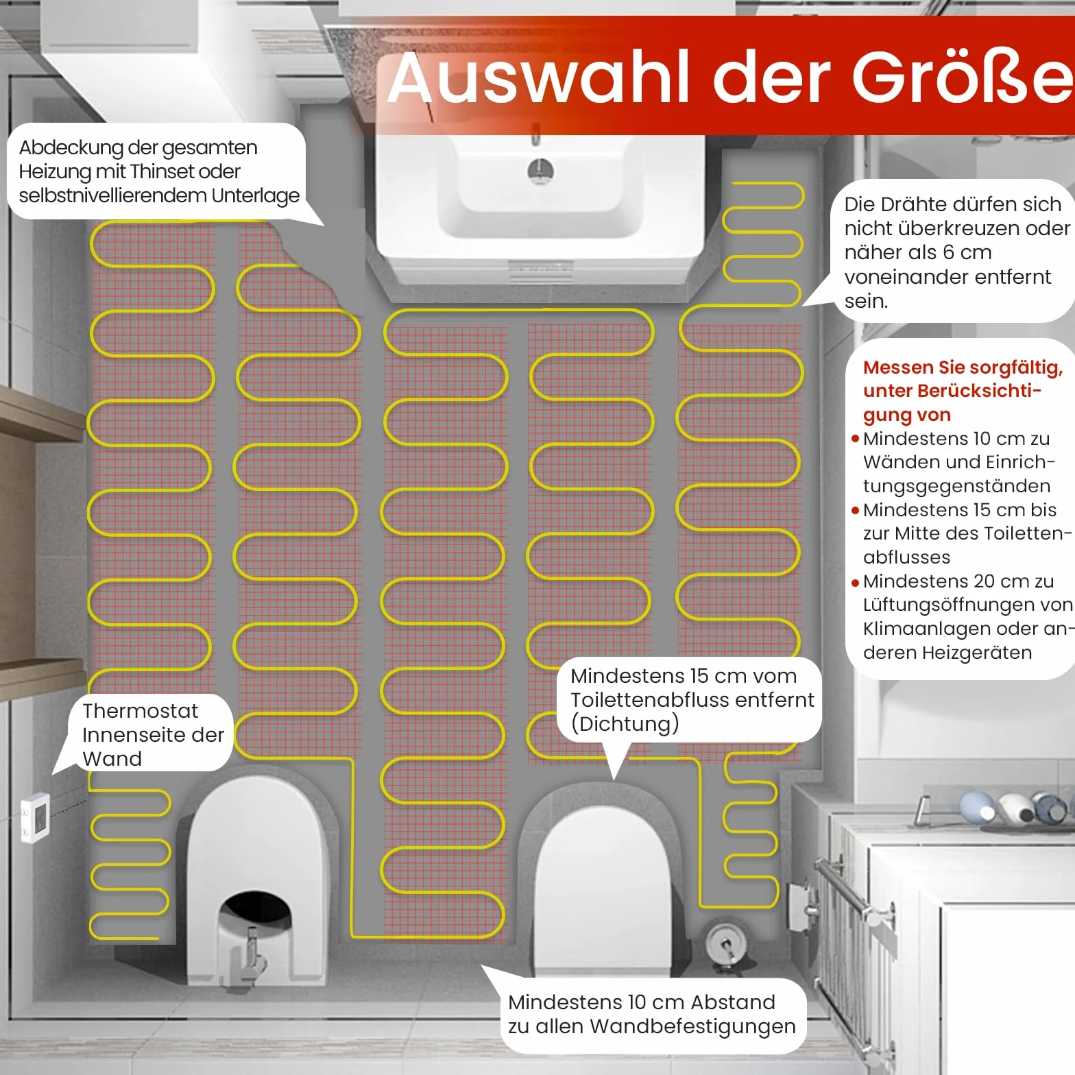 HEATIT Mata do ogrzewania podłogowego 1 m² 150 W/m² Samoprzylepna