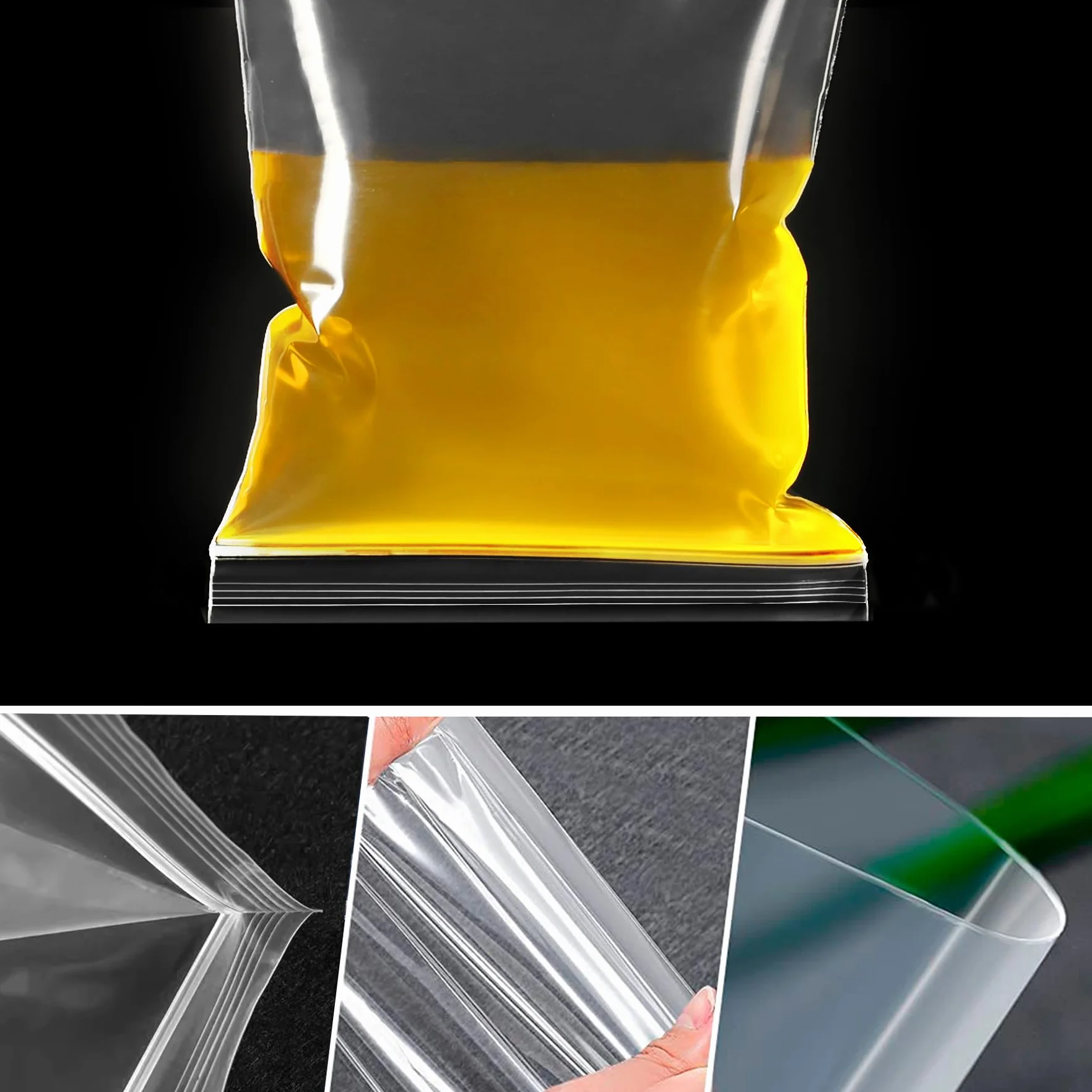 Mała torebka, 500 szt., mini zamykane plastikowe torby, mała przezroczysta torba z zamkiem błyskawicznym, wielokrotnego użytku, małe, średnie, przezroczyste, polietylenowe woreczki do przechowywania