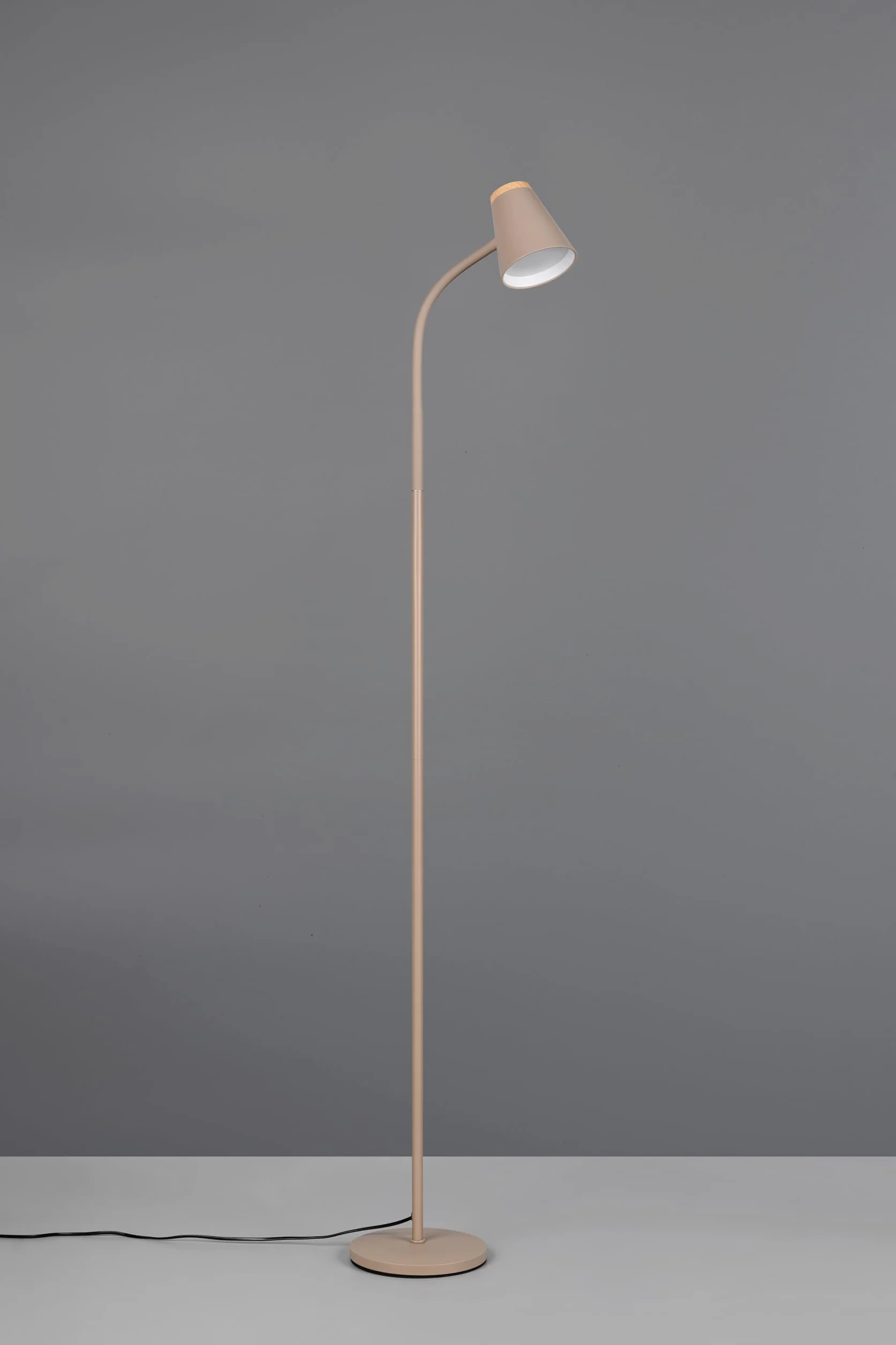 RL LIVE YOUR LIGHT Lampa stojąca LED - wys. 145 cm - 1-punktowa - brązowa - kolor piaskowy - tworzywo sztuczne