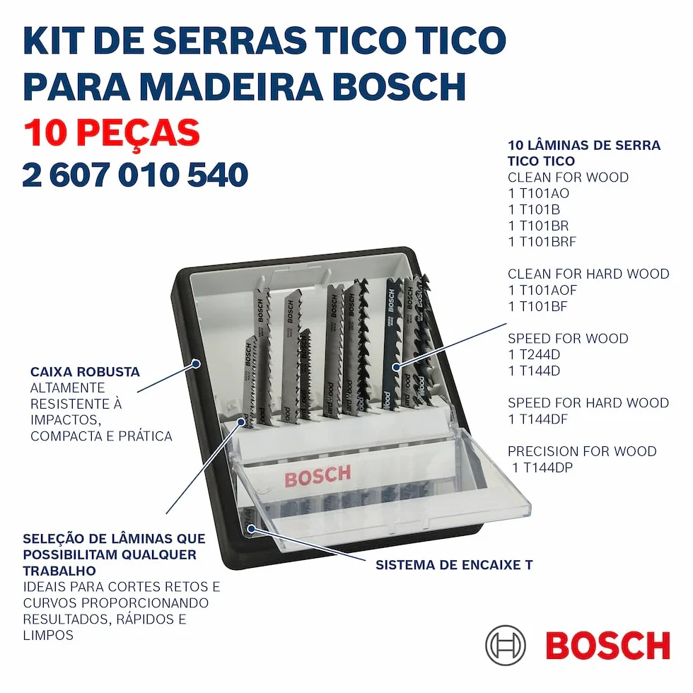 Bosch Professional Zestaw brzeszczotów do wyrzynarek Robust Line Wood Expert 10-częściowy T 101 AO T 101 B T 101 BR T 101 AOF T 101 BF T 101 BRF T 244 D T 144 D T 144 DF T 144 DP