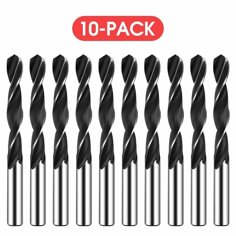 5/10 szt. 1MM 2MM 3.2MM 4.2MM 6.8MM HSS6542 Zestaw wierteł do metalu Ręczne mechaniczne narzędzia do obróbki drewna Narzędzia do dziurkowania stali nierdzewnej(10 Piece,9.1x81x125L)