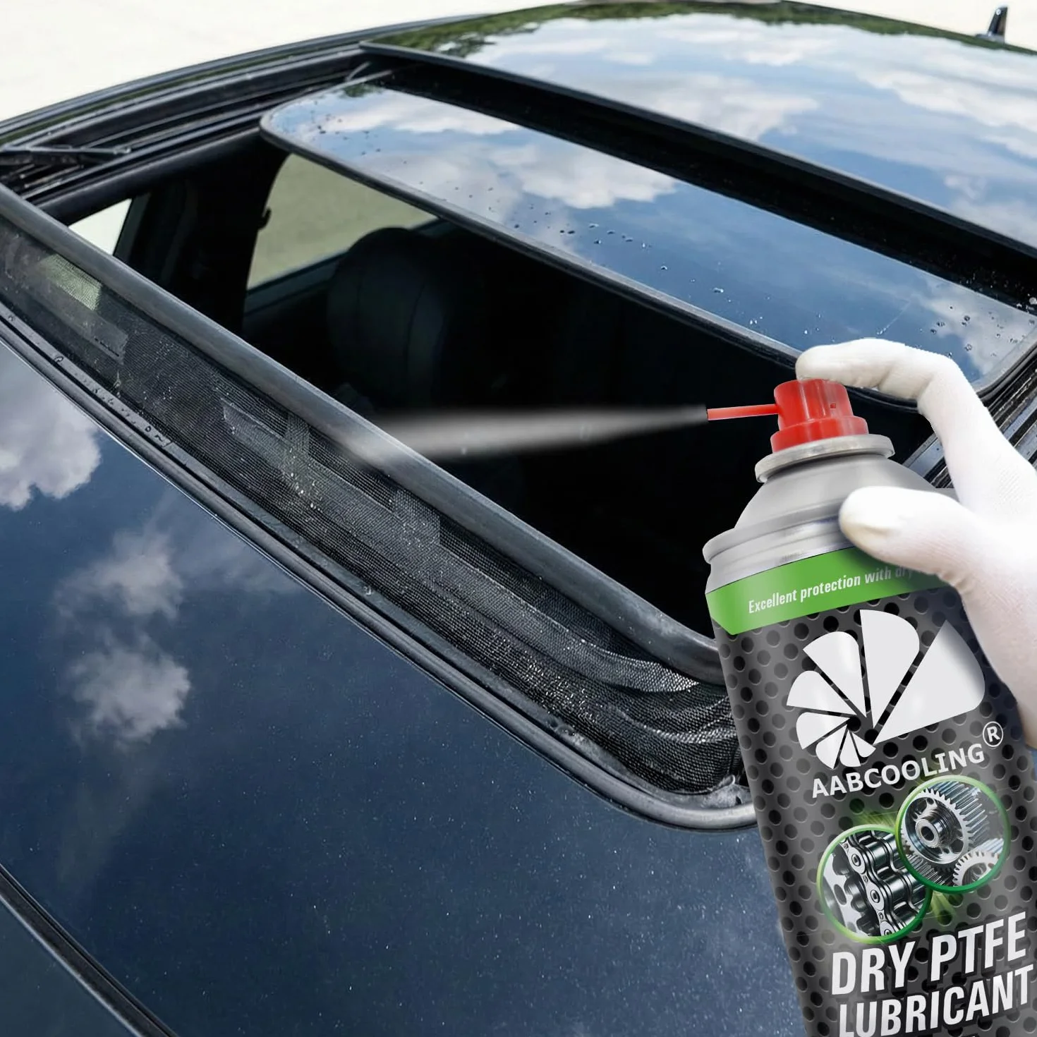AABCOOLING Dry PTFE Lubricant 400 ml – smar teflonowy do narzędzi elektrycznych i mechanicznych w spreju, do prowadnic, szyn i plastikowych elementów ślizgowych – redukuje tarcie