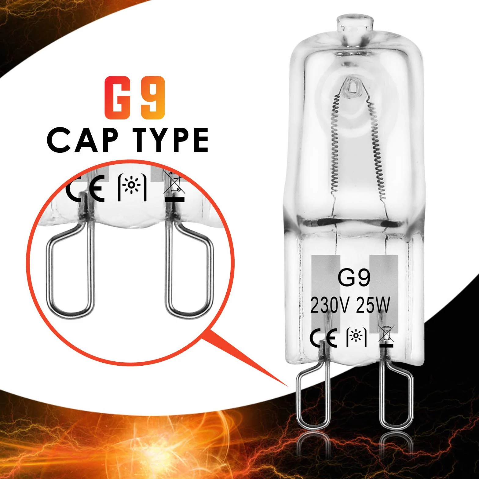 BROTOU Zestaw 4 żarówek halogenowych G9, G9, 25 W, 230 V, 2800 K, ściemniane, halogenowe żarówki do piekarnika, mikrofalówki, kuchenki sufitowej (4-25 W)
