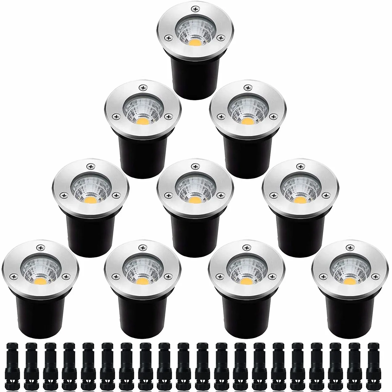Solarne lampy podłogowe, zewnętrzne, lampy solarne do ogrodu, 4 sztuki, 12 diod LED, lampy solarne LED, lampa zewnętrzna, wodoszczelna IP65, oświetlenie krajobrazu do trawnika, rynny dachowej,