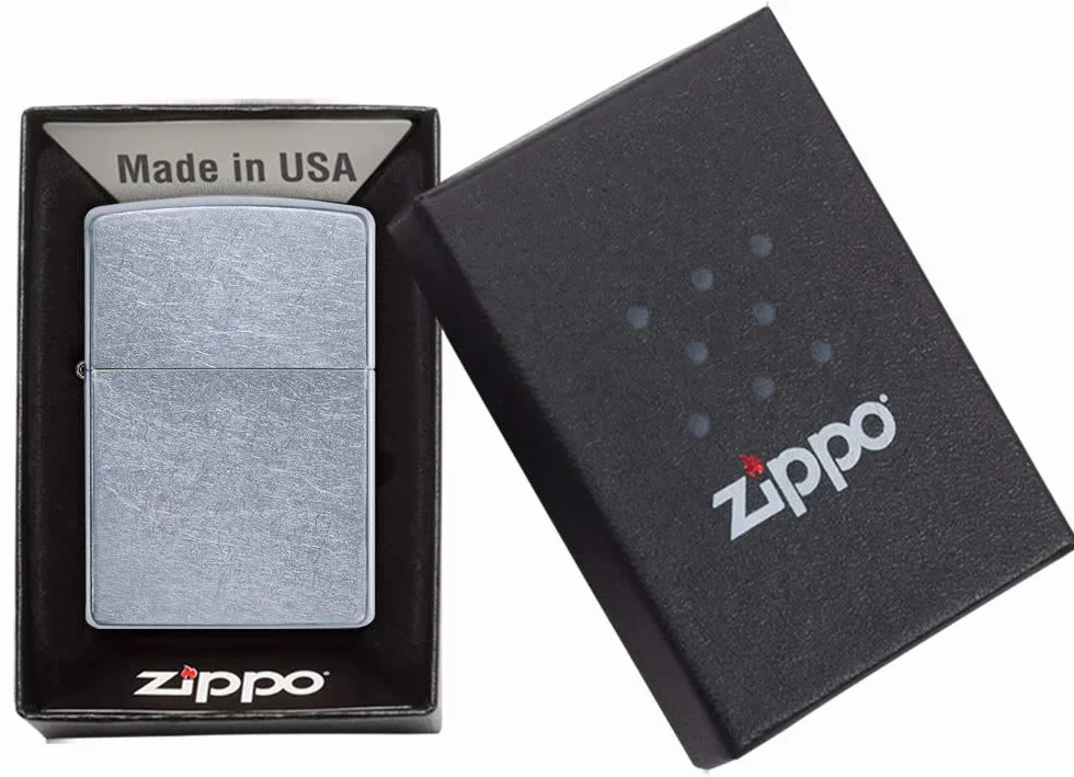 Zippo Zapalniczka Sztormowa, Street Chrome, Base Model, Wielokrotnego Użytku, Wiatroodporna Konstrukcja, Pudełko Prezentowe, Wyprodukowano w USA