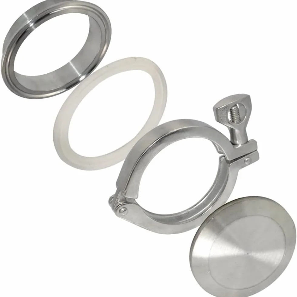 1 szt. OD38-219 mm długość 3,8 cm - 20,3 cm tuleja do spawania rur + zacisk trójzaciskowy + uszczelka PTFE + zaślepka ze stali nierdzewnej 316 pasuje do rur (OD51 mm i 5 cm)