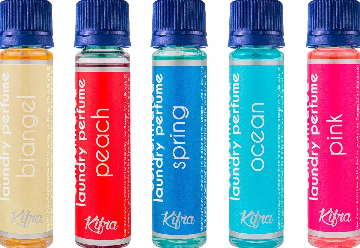 KIFRA Skoncentrowane perfumy do prania, pudełko na prezent, 5 mini puszek, Ocean Spring Pink Biangel Peach 125 ml