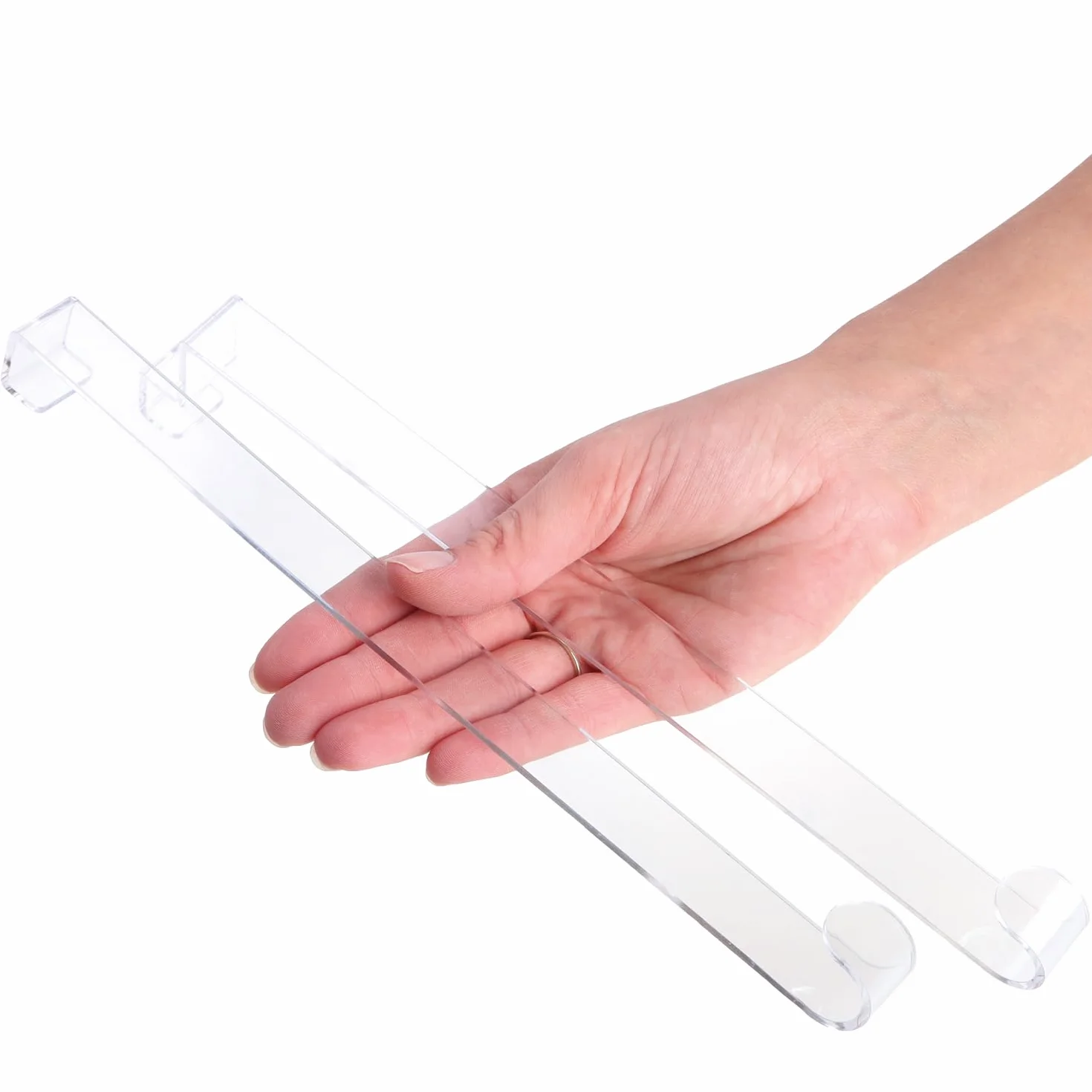 COM-FOUR® 2x haczyki na drzwi wykonane z wytrzymalego tworzywa sztucznego - haczyki 26,5 cm i 28 cm do wienców i dekoracji na drzwi - wieszak na drzwi mieszkan wewnatrz i na zewnatrz