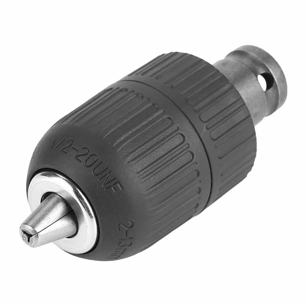 Adapter gwintu 1/2" z uchwytem wiertarskim bezkluczowym - zakres mocowania 2-13 mm, zestaw do konwersji klucza udarowego