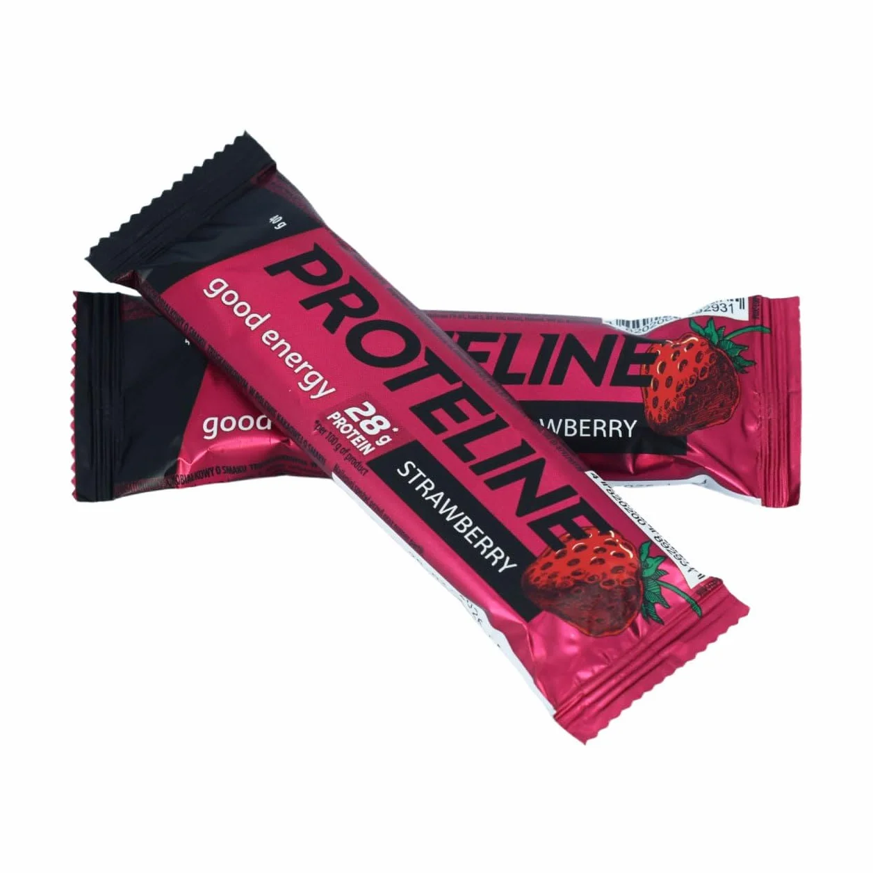 Baton Proteinowy Truskawkowy 28 g Białka 24 x 40 g Wysokobiałkowa Przekąska dla Sportowców