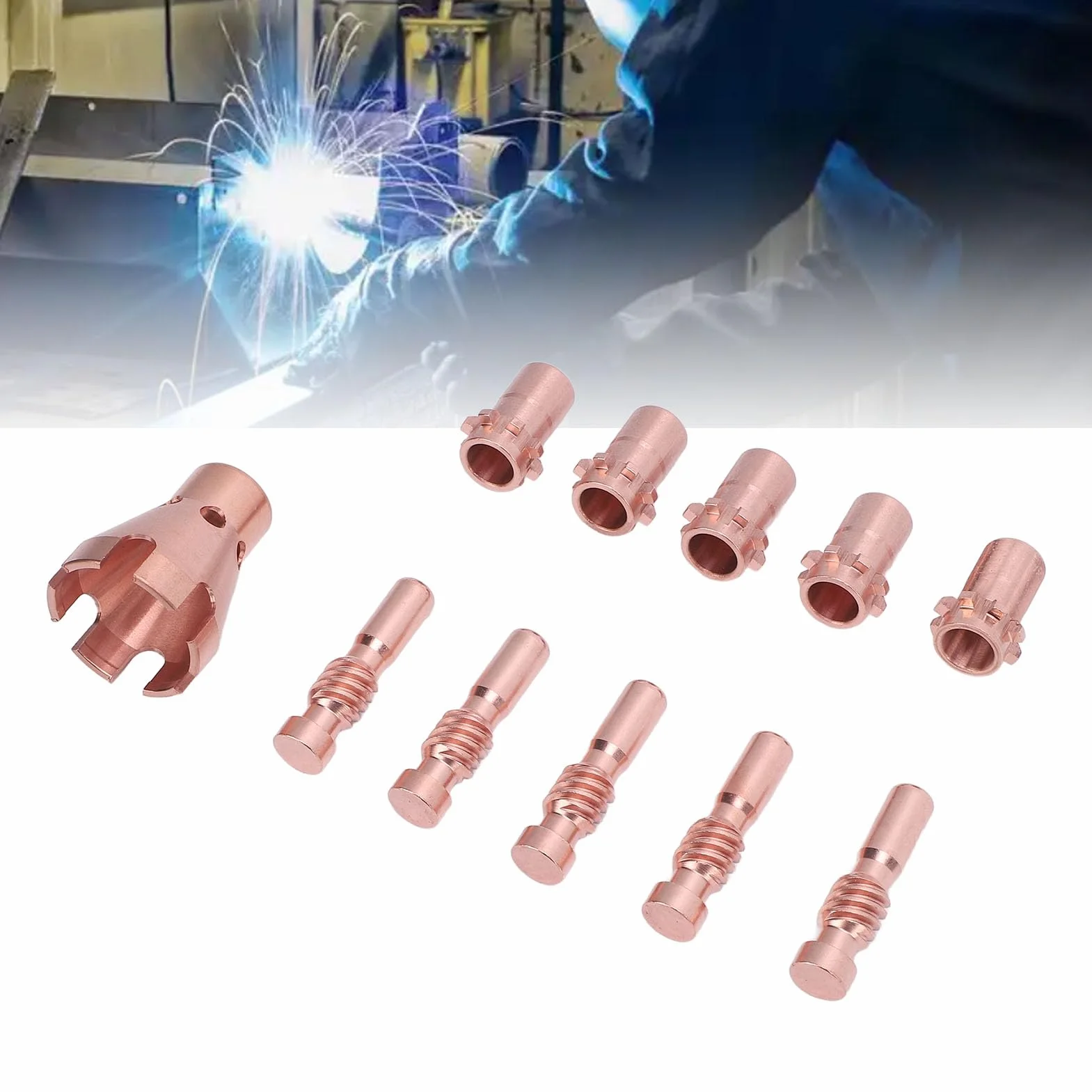11 PCS Zestaw zestawu spawalniczego Zestaw akcesoriów plazmowych PCT80 Elektrody TIPS Okładki ochronne z skrzynką do przechowywania dla KP2062 3B1 KP2065 1