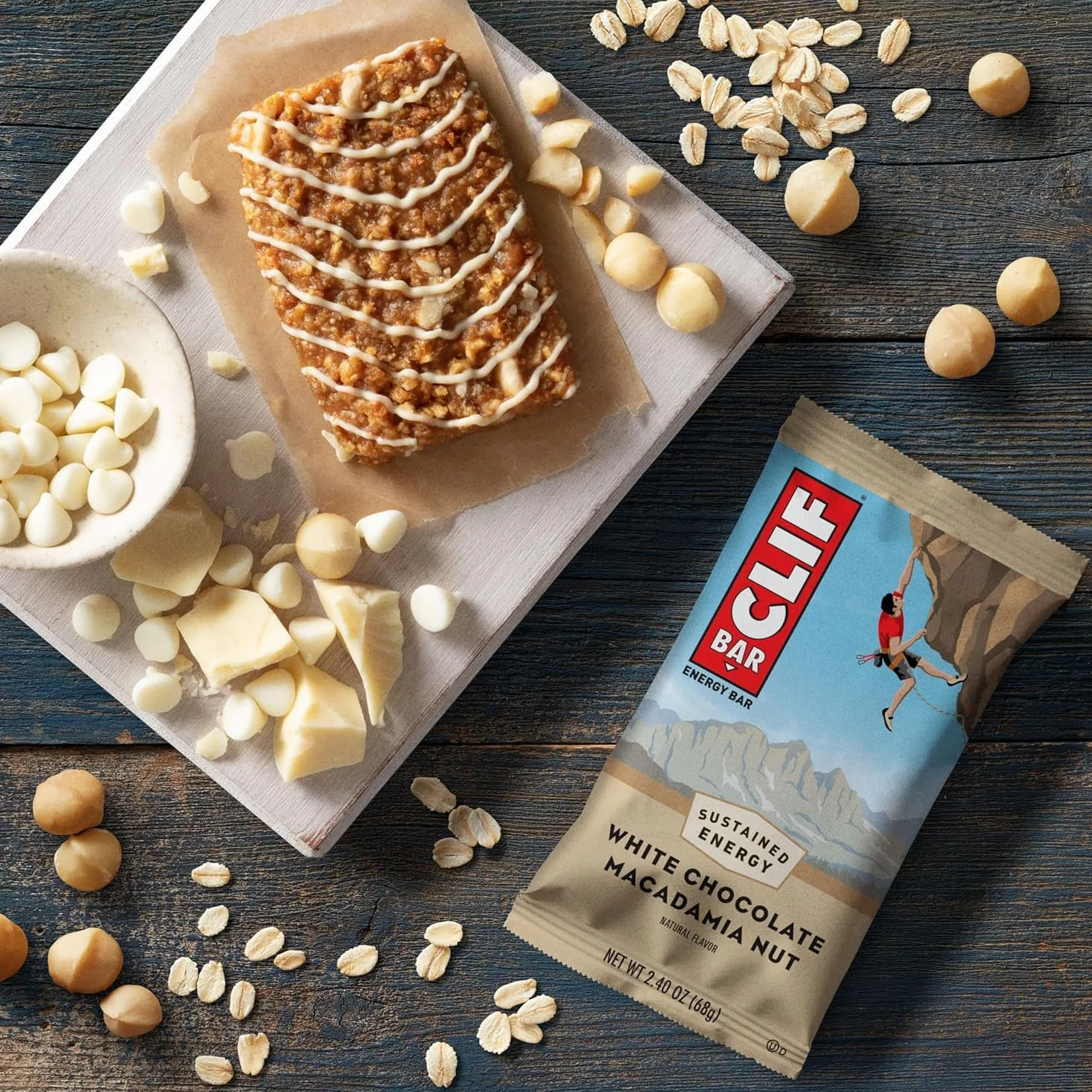 CLIF Bar White Chocolate Macadamia, 12x68g