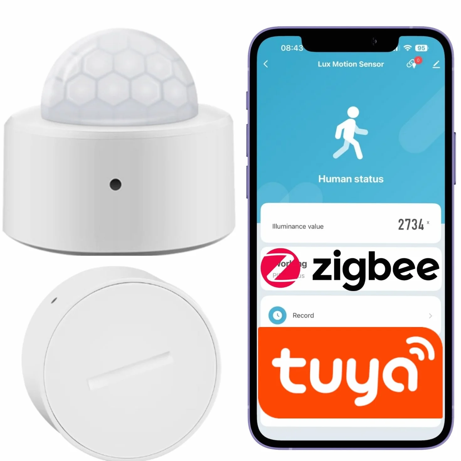 Czujnik ruchu ZIGBEE 3.0 TUYA na baterie PIR