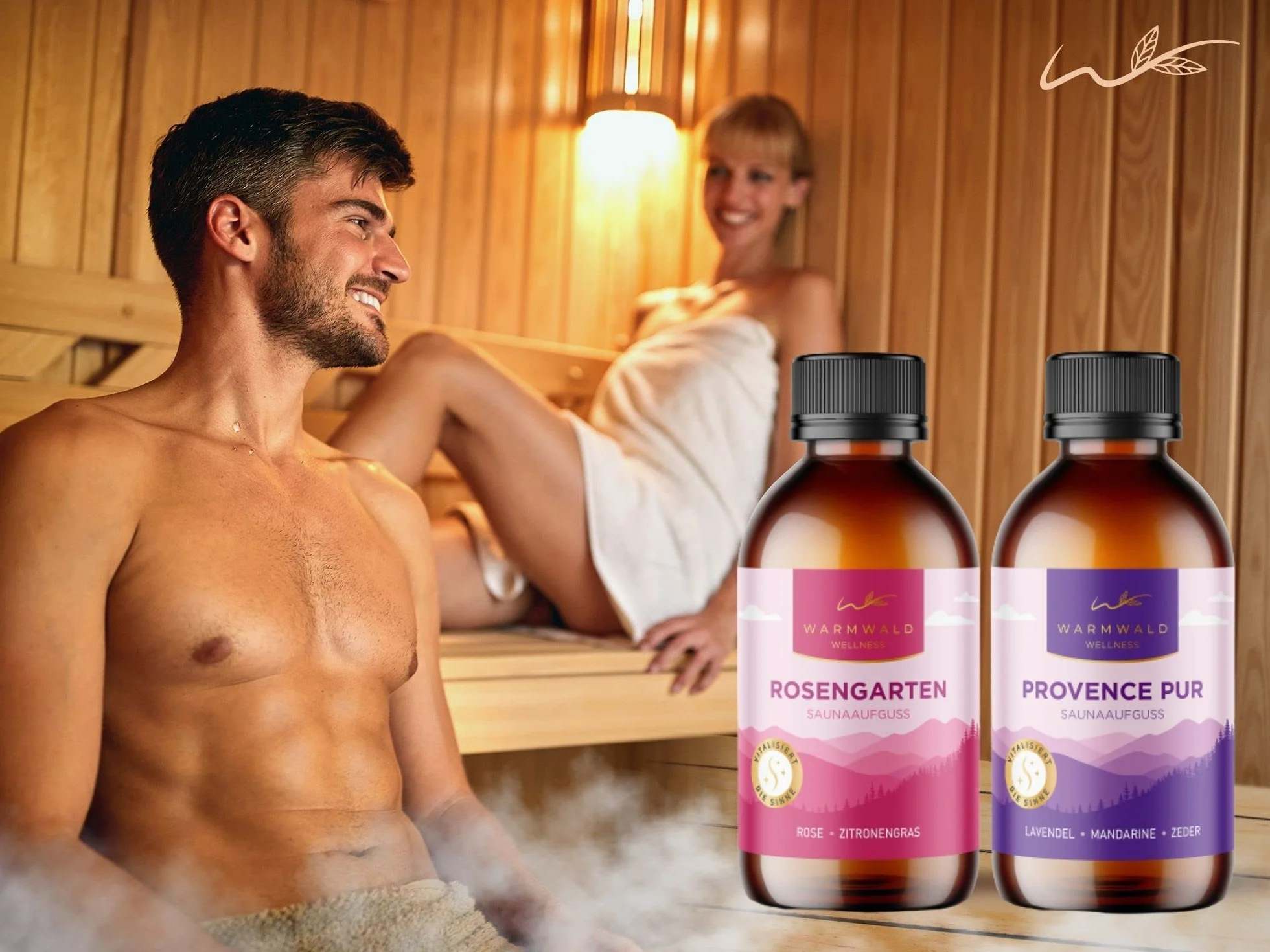 Napar do sauny – środek do zaparzania sauny z naturalnymi olejkami eterycznymi – olejek do sauny – zapach do sauny (ciepły las – 2 x 100 ml)