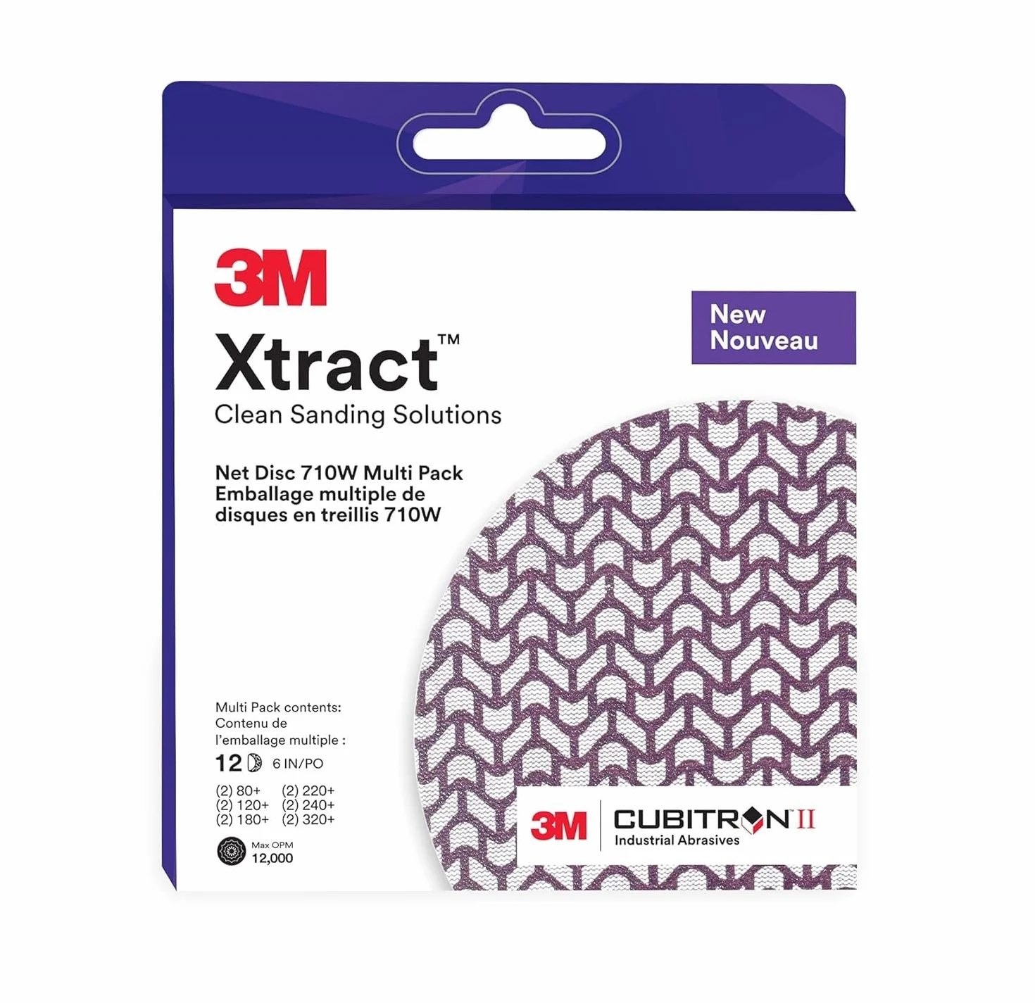 3M Xtract Cubitron II tarcza netto 710 W, 6 cali x NH, 80+, 120+, 180+, 220+, 240+, 320+, opakowanie wielopakowe, 12 w środku, 20 w etui