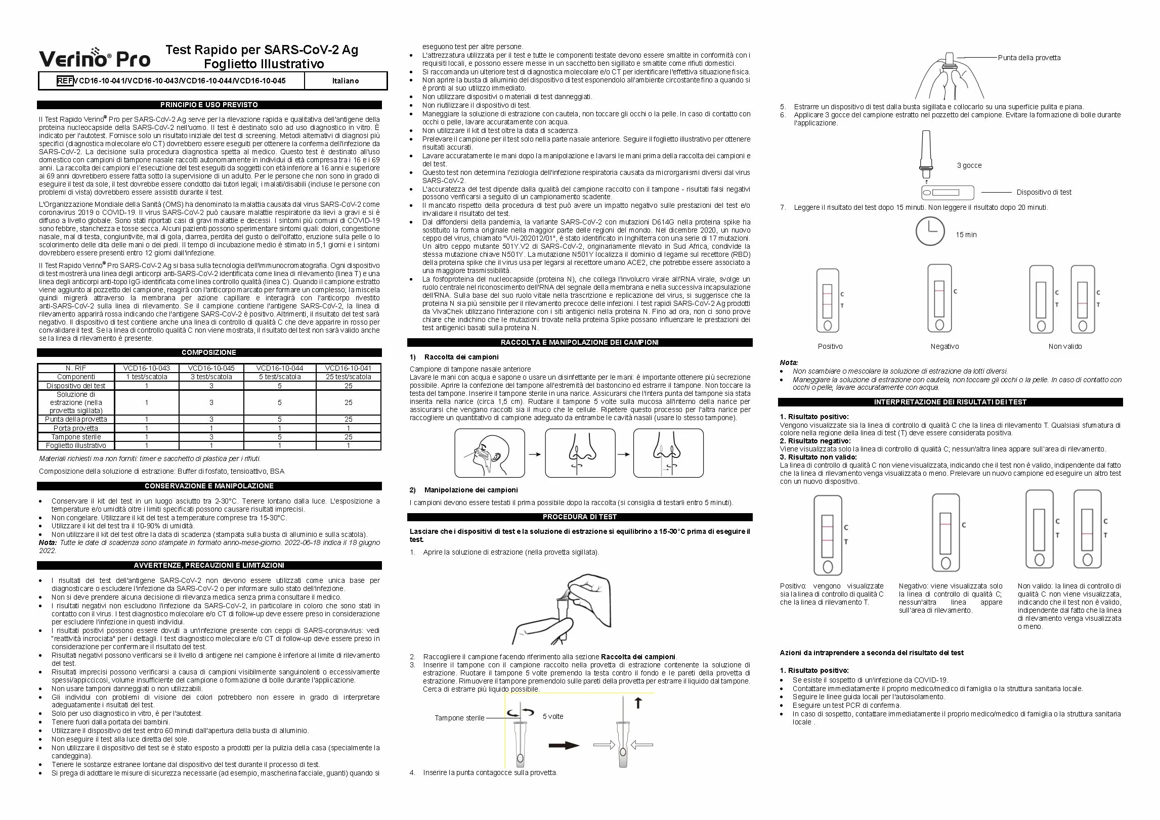 Vivacheck Verino Pro Corona SARS-CoV-19 Antygenowy Test Szybki Nosowy CE 1434