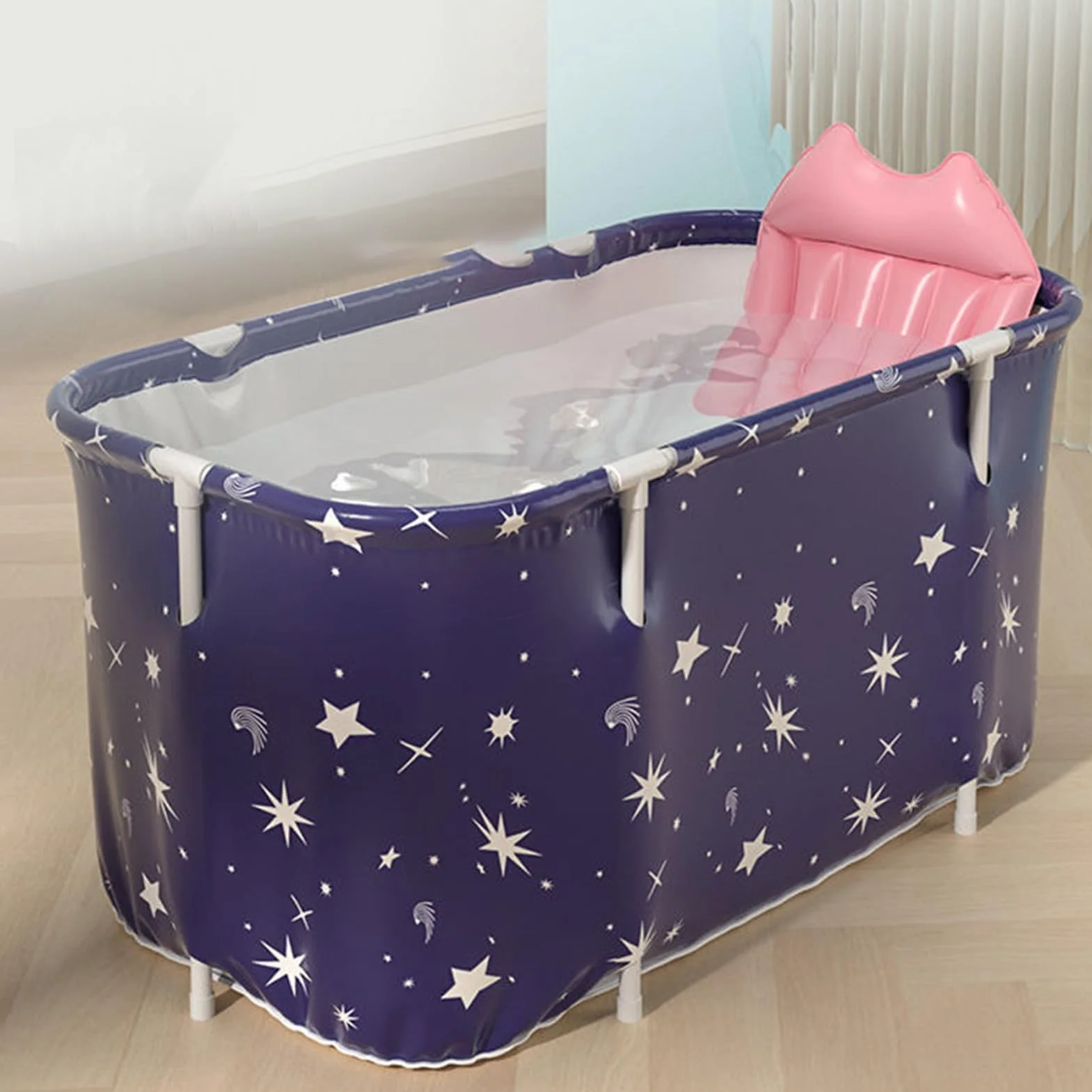 Wanna składana 140 cm dla dorosłych z pokrywą, pogrubiona wielowarstwowa spa
