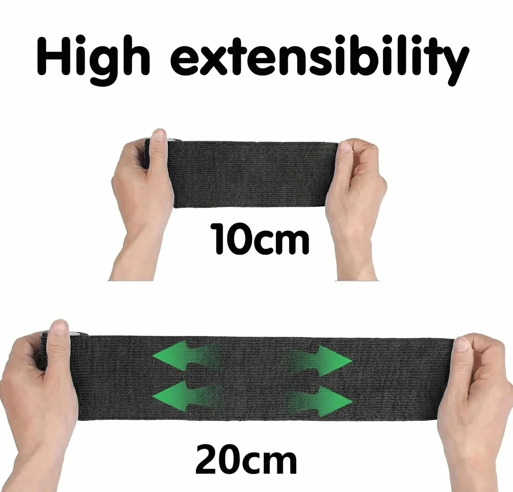 Bandaż kohezyjny 5 cm x 4,5 m samoprzylepny elastyczny dla psów i koni, taśma sportowa czarna