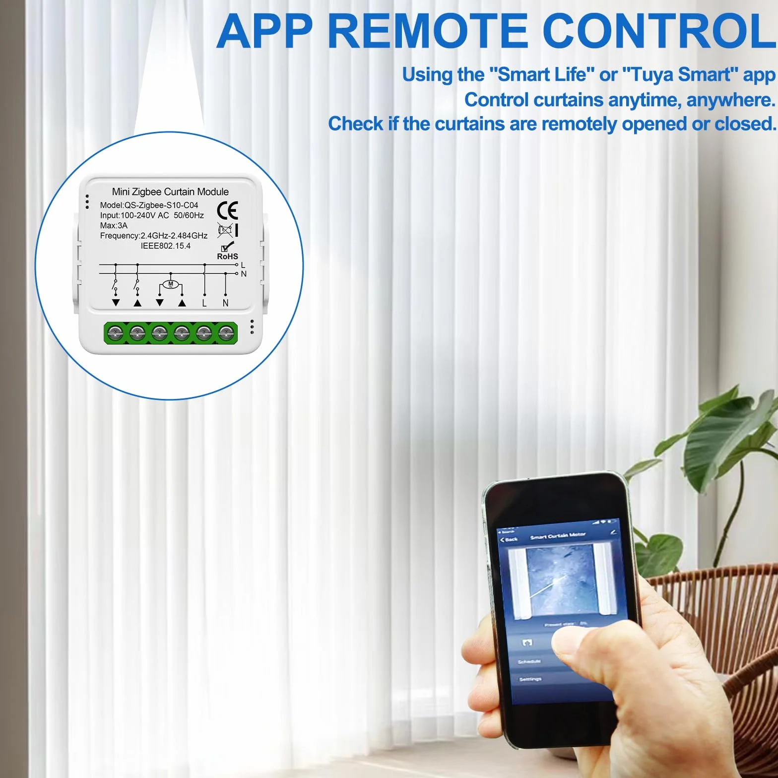 2 sztuki inteligentnego przełącznika rolet WiFi, moduł Tuya WiFi do sterowania roletami 2,4 GHz, inteligentne sterowanie roletami przez Alexa, sterowanie przez aplikację, programator czasowy dla