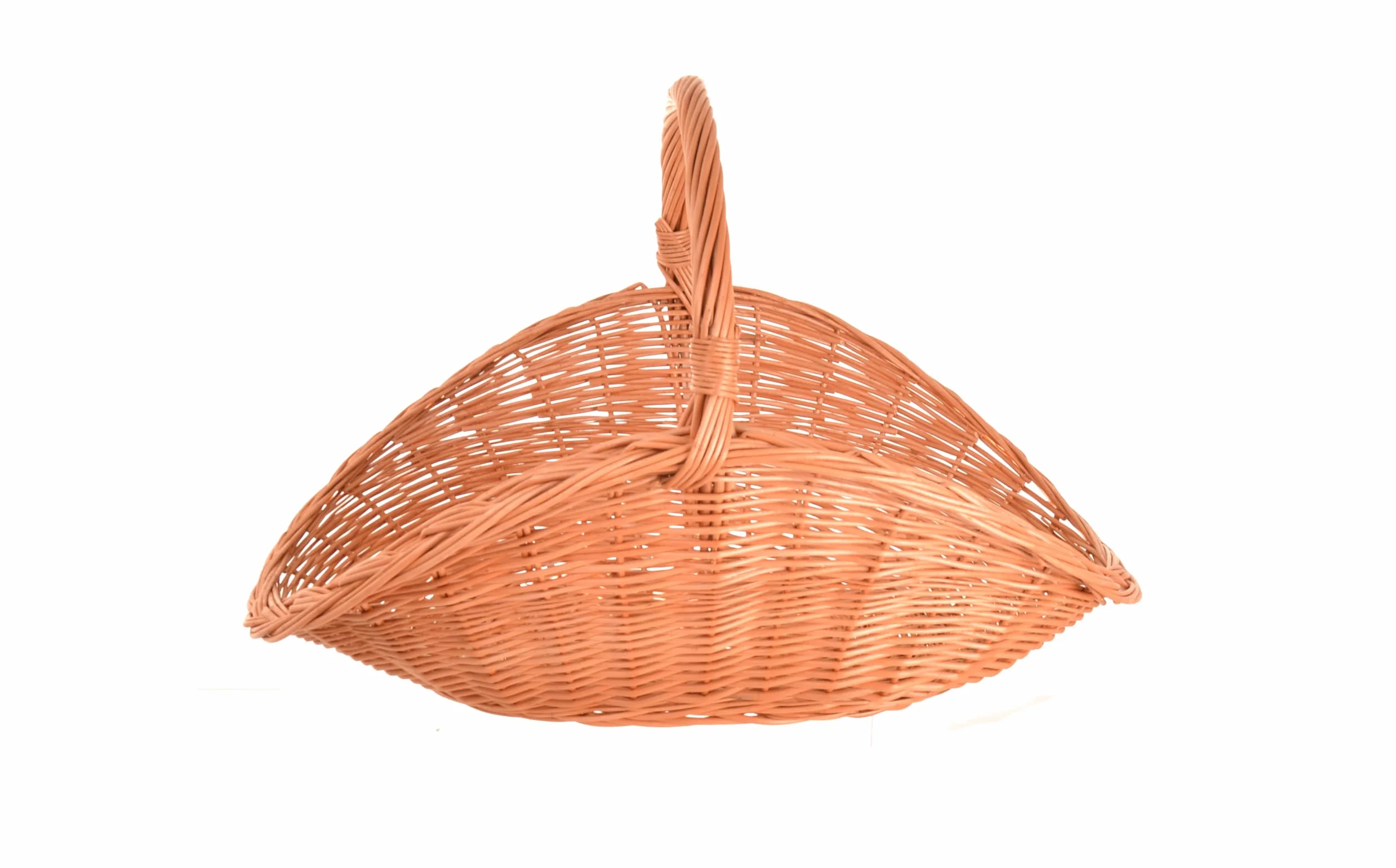 kosz na drewno kominkowe z wikliny 70 x 44 cm – ręcznie robione kosze drewniane i dekoracyjne z uchwytem – kosz na drewno kominkowe naturalny, kosz na opał – uniwersalny do drewna kominkowego