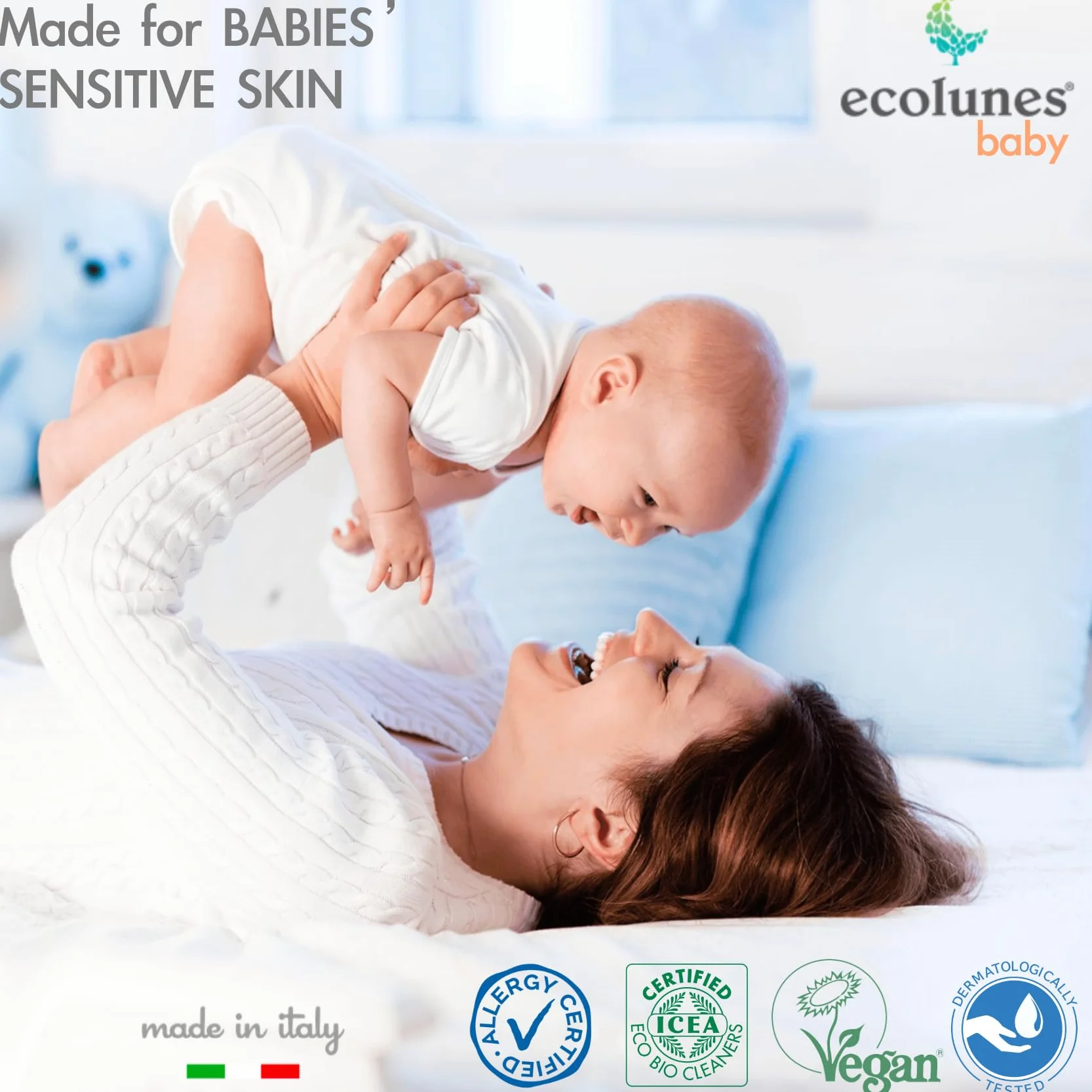 Ecolunes Baby Fruit & Vegetable Wash hipoalergiczny płyn do mycia ciała dla dzieci z owocami i warzywami, bezzapachowy, 99,5% składników pochodzenia naturalnego, nie powoduje alergii, 500 ml