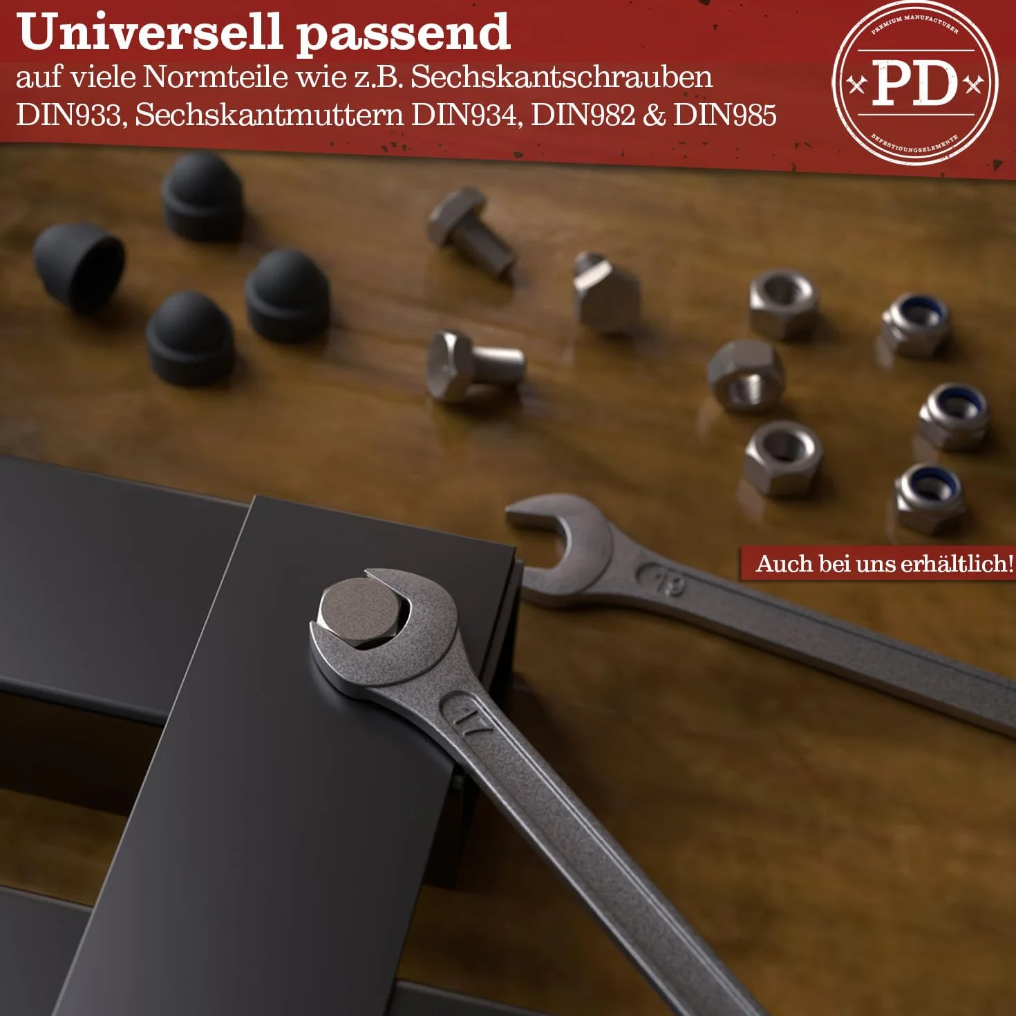 PD® Sześciokątne nakładki ochronne M8 (rozmiar klucza 13), antracytowe, z tworzywa sztucznego, trwałe zaślepki na nakrętki i łby śruby, antracytowe, 50 sztuk