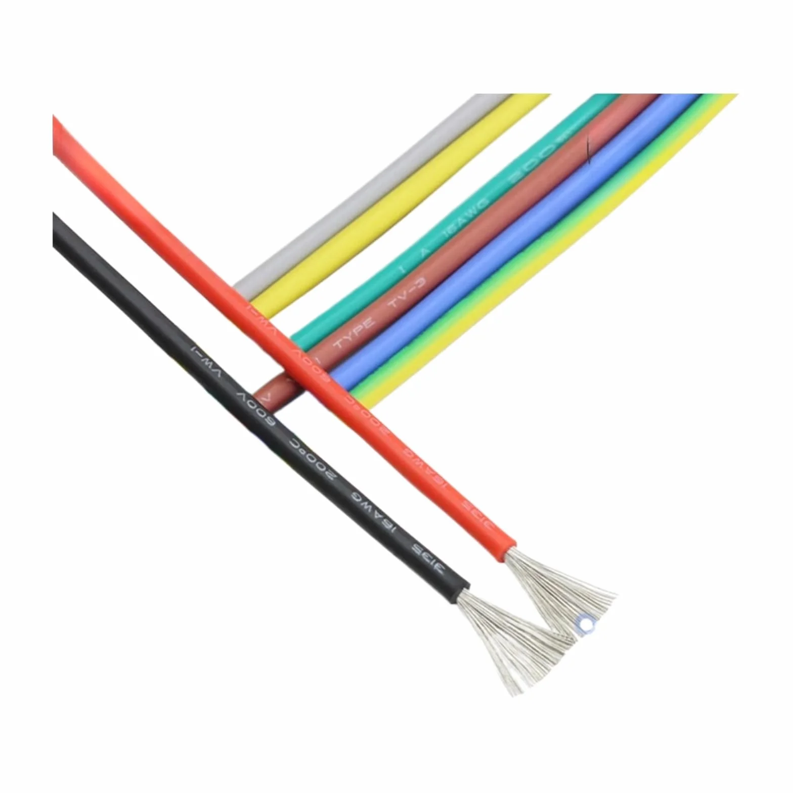 24 22 20 AWG Kable elektryczne z miękkiego krzemu 24-20 kolorów 5 każdy 16,4 ft/5 m lub 32,8 ft/10 m (Box 1; 5 kolorów x 10 metrów; 24 AWG)