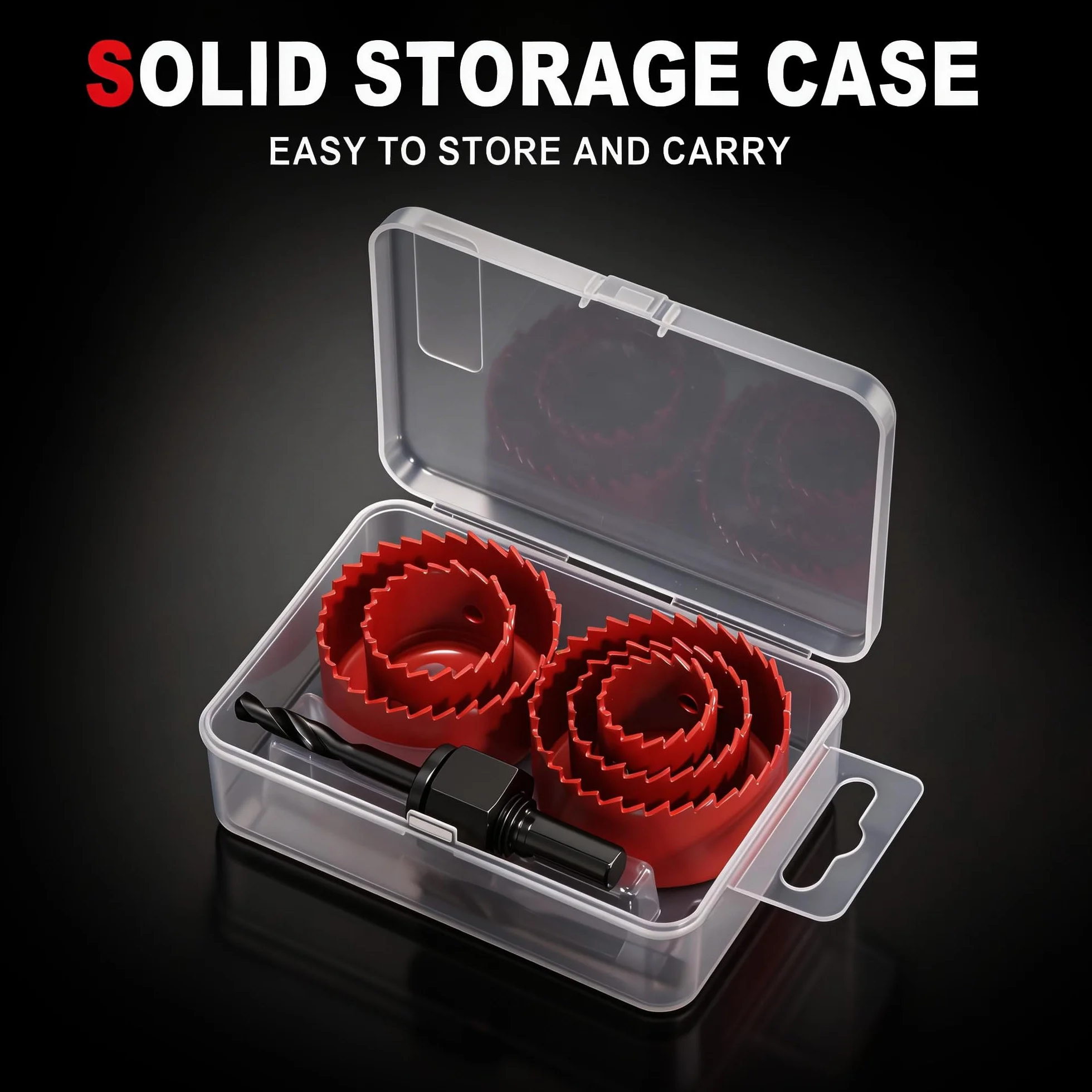 KATA Zestaw 8 otwornic 2,5 cm do 2-1/20.3 cm (25-54 mm) w etui z 1 trzpieniami, 2 szt. wierteł i 1 szt. klucz sześciokątny do miękkiego drewna, płyty PCV, sklejki