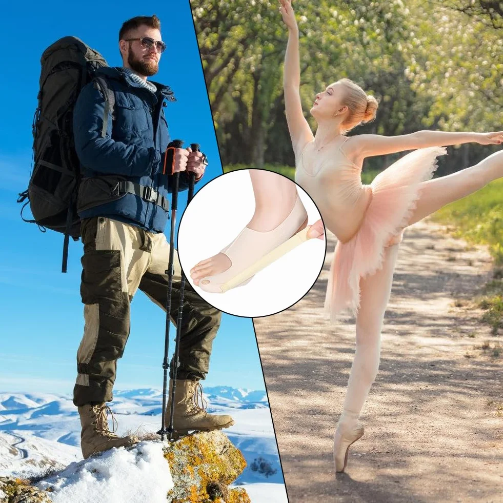 RANJIMA Korekta haluksów, 1 para, korekta Valgus, separator palców, korekta palucha, poduszka na paluch, korekta Hallux Valgus, skarpety Valgus, ulga dla dużego palca, bandaże z wbudowanym silikonowym
